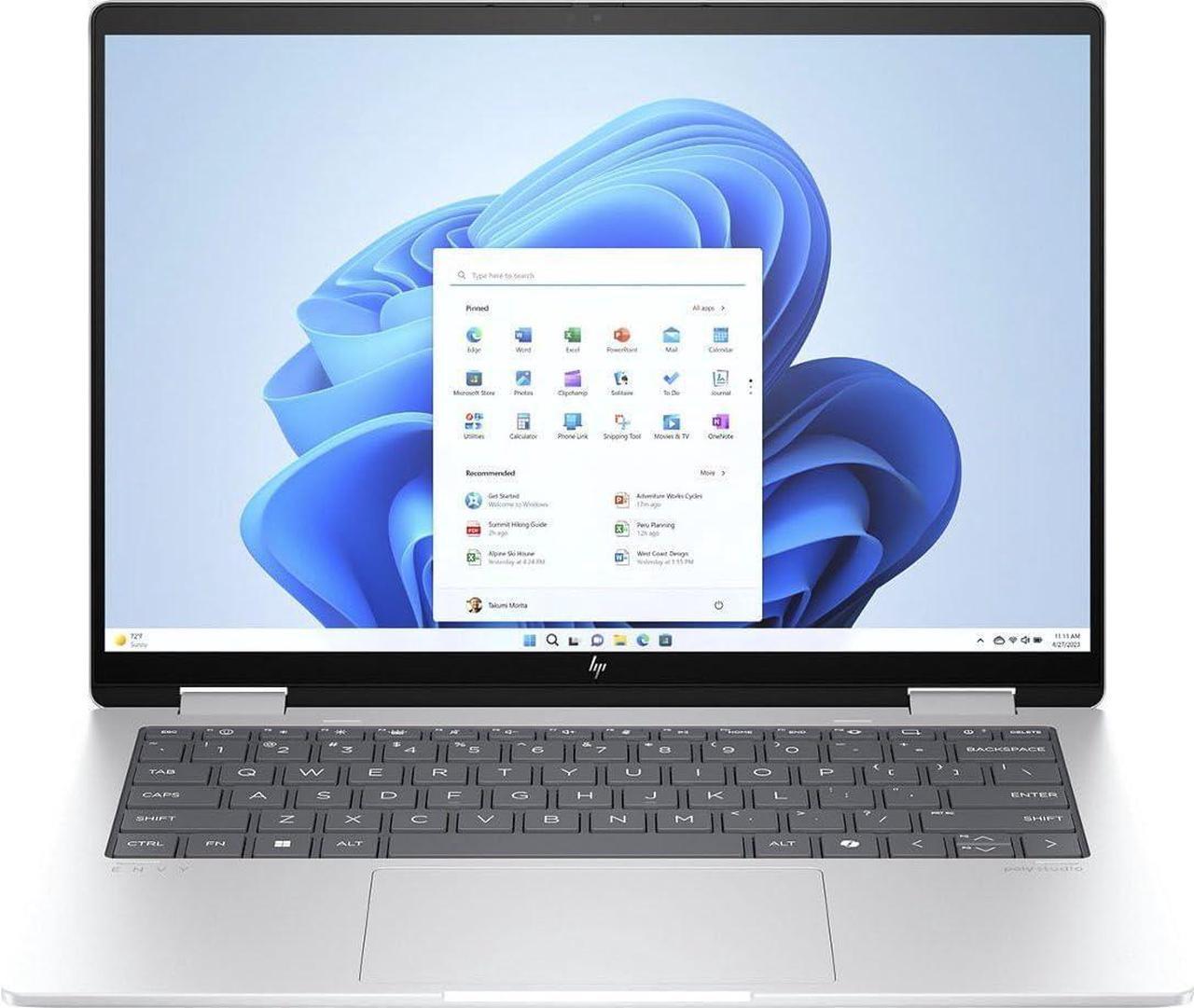 Alt view image 4 of 6 - HP Envy x360 2-in-1 14 Laptop, 14" FHD+ Touchscreen, AMD 6-core Ryzen 5 8640HS Processor, AMD Radeon Graphics, 16GB DDR4  2TB PCIe SSD, Backlit keyboard Wi-Fi 6E Bluetooth 5.3, Windows 11