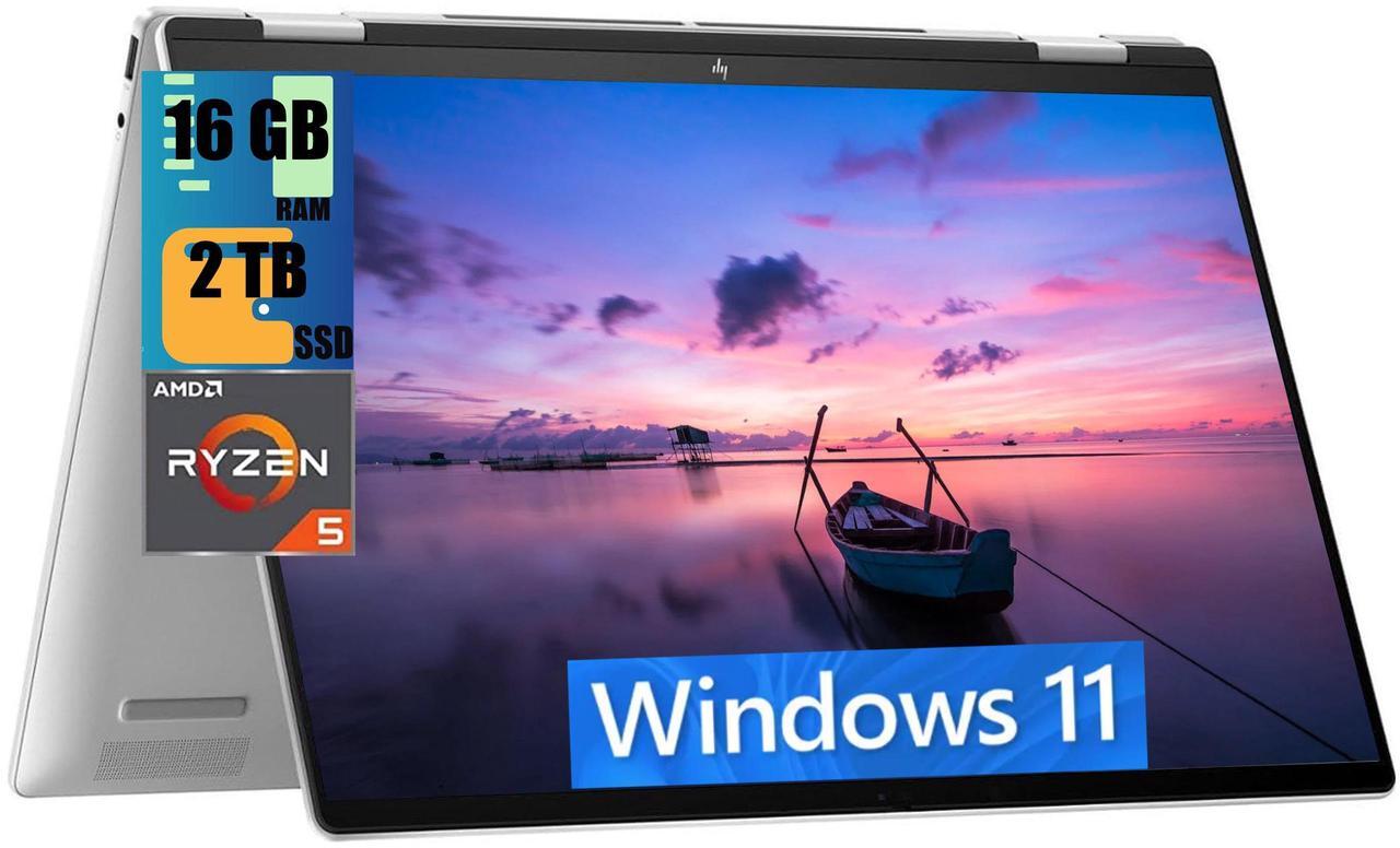 Main image of HP Envy x360 2-in-1 14 Laptop, 14" FHD+ Touchscreen, AMD 6-core Ryzen 5 8640HS Processor, AMD Radeon Graphics, 16GB DDR4  2TB PCIe SSD, Backlit keyboard Wi-Fi 6E Bluetooth 5.3, Windows 11