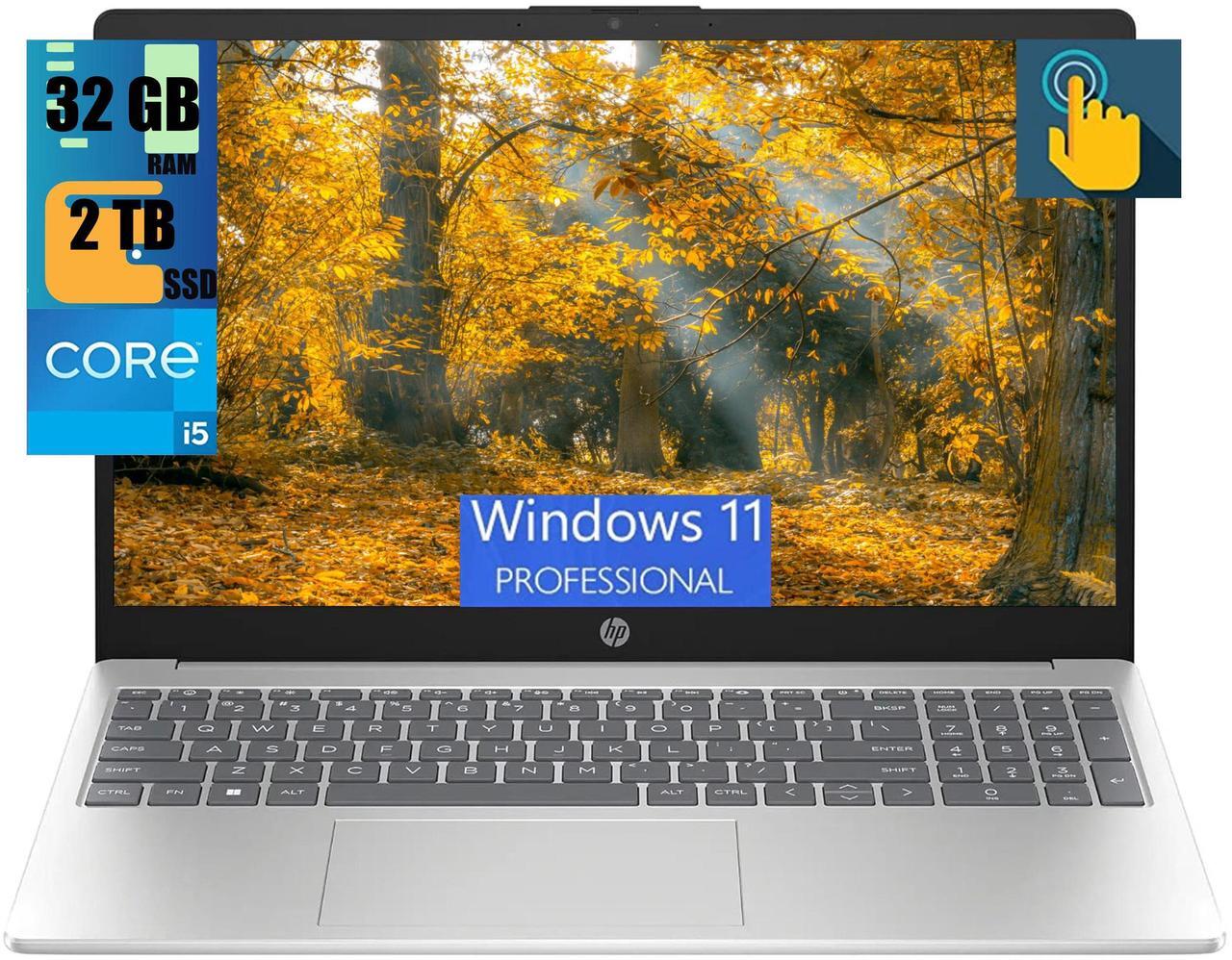 Main image of HP 15 Laptop, 15.6" HD Touchscreen, Intel Core i5-1235U 10 cores Processor, Intel Iris Xe Graphics, 32GB DDR4  2TB PCIe SSD, Wi-Fi 6E and Bluetooth 5.3, Windows 11 Pro