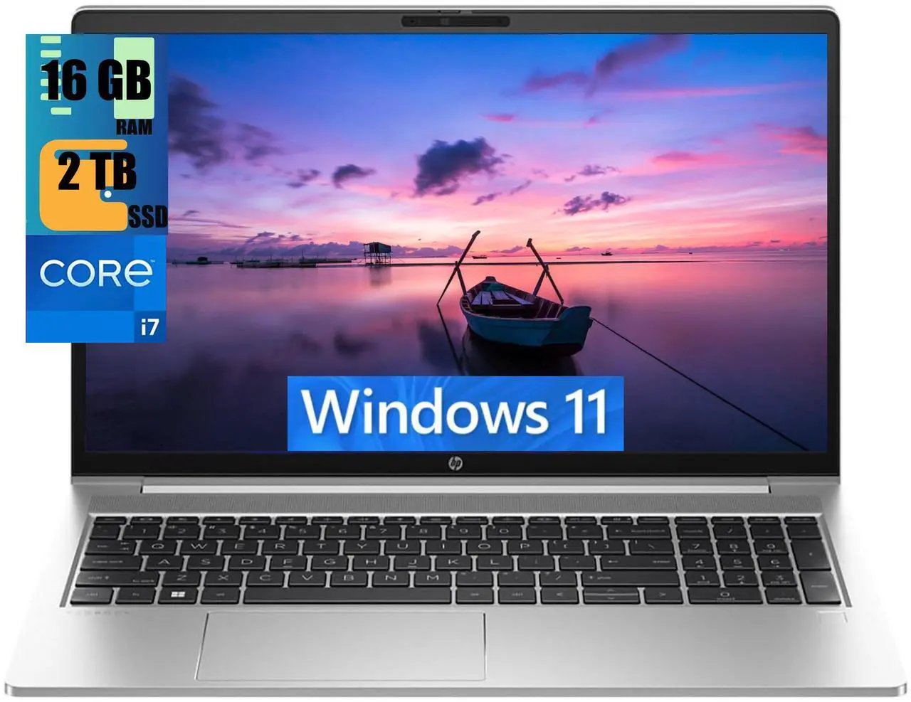 Main image of HP ProBook 450 G10 15 Laptop, 15.6" FHD Display, Intel Core i7-1355U 10-Core Processor, Intel UHD Graphics, 16GB DDR4  2TB PCIe SSD, Backlit Keyboard, Webcam, Wi-Fi 6E, Windows 11