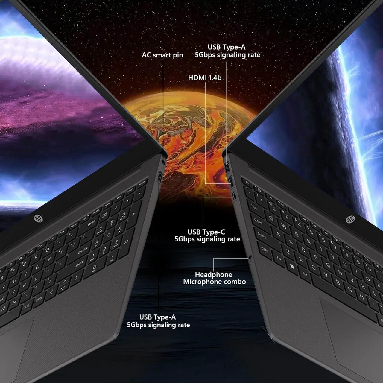 Alt view image 6 of 6 - HP 255 G10 15 Laptop, 15.6" FHD (1920 x 1080) Display, AMD Ryzen 7 7730U 8 Cores Processor, AMD Radeon Graphics, 32GB DDR4  1TB PCIe SSD, Numeric Keypad, Webcam, Wi-Fi 6, Windows 11