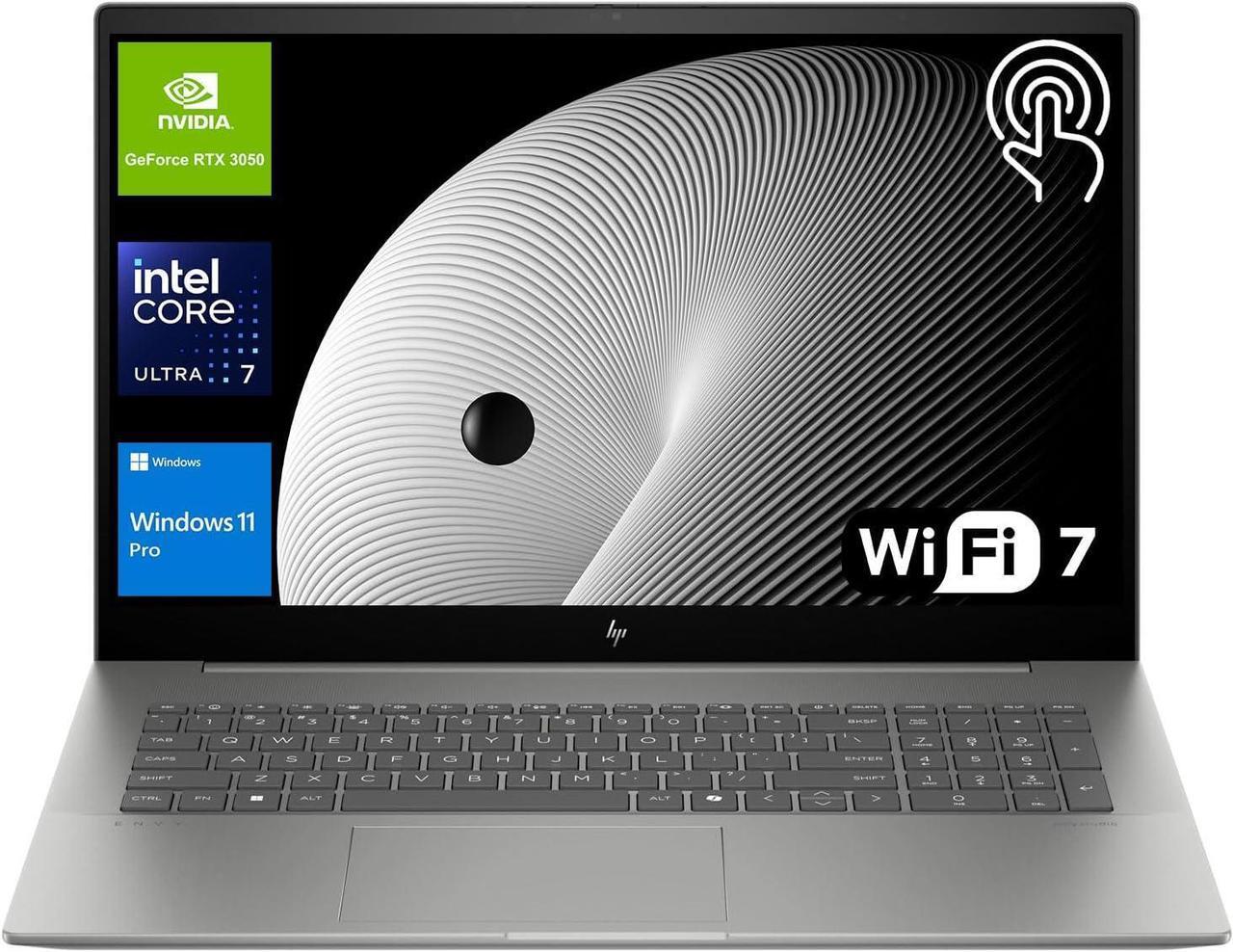 Alt view image 2 of 6 - HP Envy 17 Laptop, 17.3" FHD Touchscreen, Intel Core Ultra 7 155U 12-Cores Processor, GeForce RTX 3050 4GB GDDR6, 32GB DDR4  512GB PCIe SSD, Backlit KYB, 2 Thunderbolt 4, WiFi 6E, Windows 11