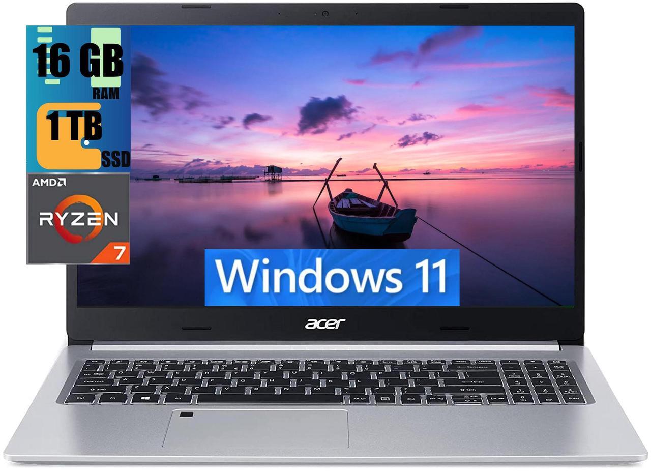 Main image of Acer Aspire 5 15 Slim Laptop, 15.6" Full HD Display, AMD Ryzen 7 3700U Quad-Core Mobile Processor, AMD Radeon Graphics, 16GB DDR4  1TB PCIe SSD, Wi-Fi 6 Backlit Keyboard Fingerprint, Windows 11