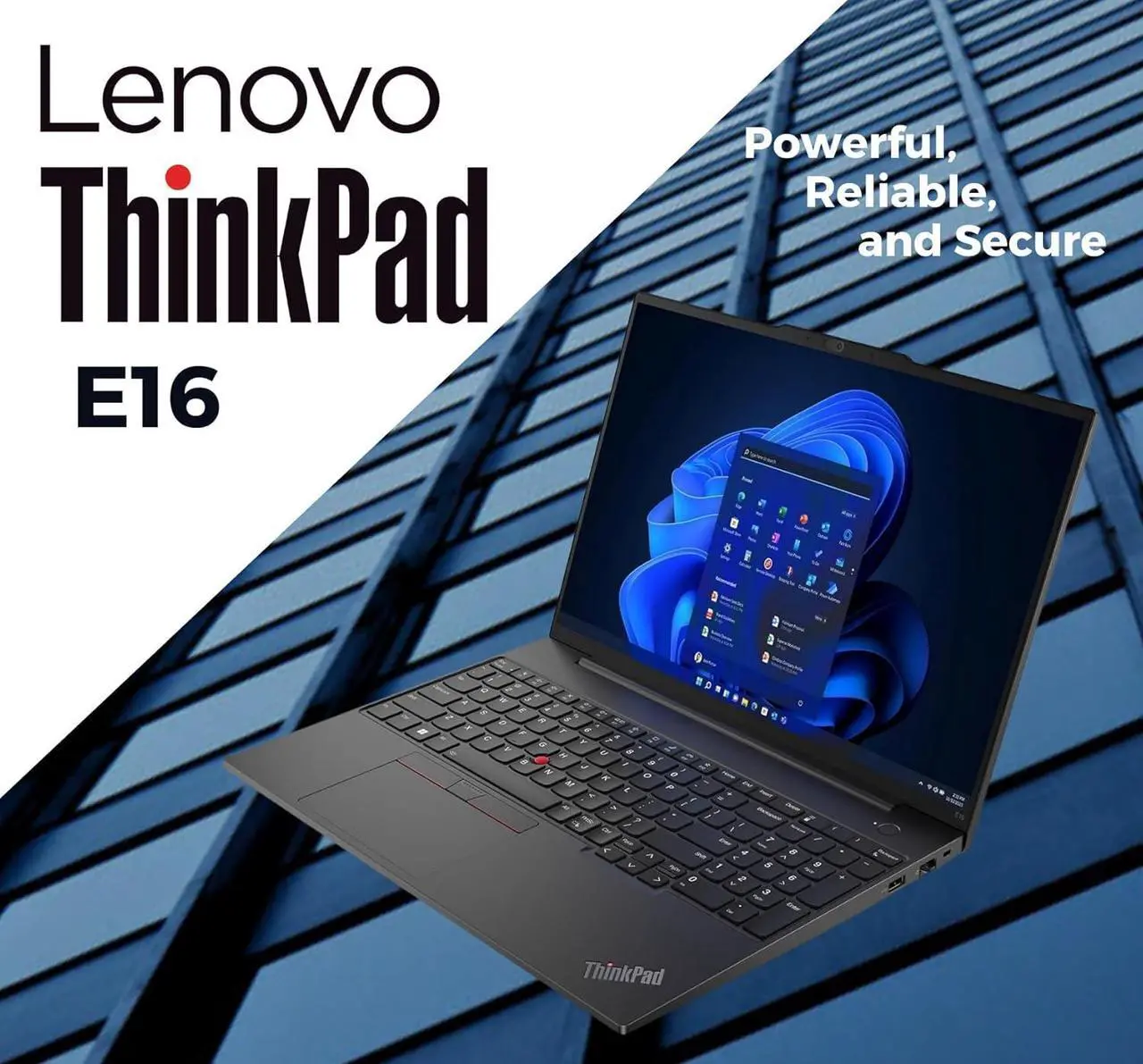 Alt view image 3 of 6 - Lenovo ThinkPad E16 Business Laptop, 16" WUXGA Display, AMD Ryzen 7 7730U 8 Cores Processor, AMD Radeon Graphics, 40GB DDR4  1TB PCIe SSD, Webcam, FP Reader, Backlit KB, Wi-Fi 6, Windows 11 Pro