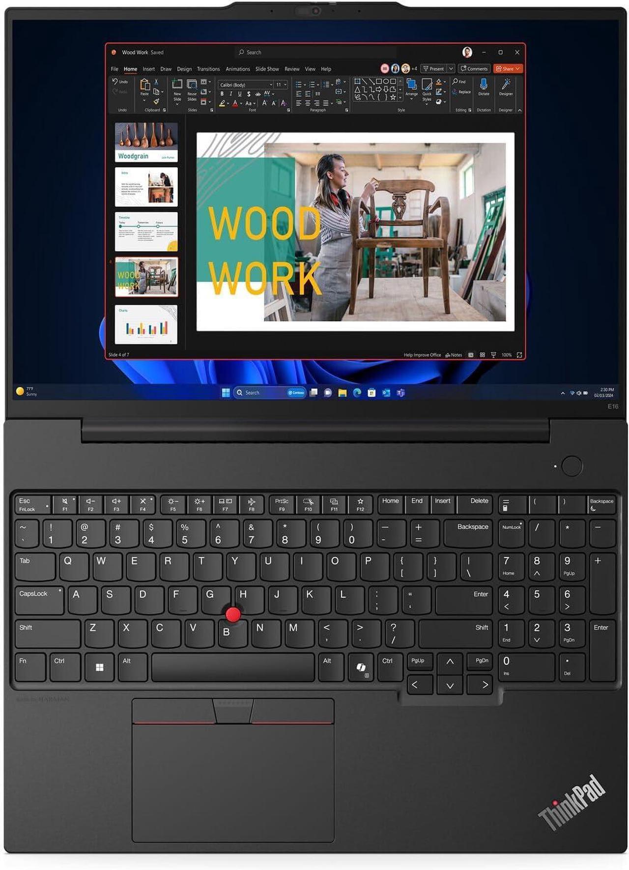 Alt view image 5 of 6 - Lenovo ThinkPad E16 Business Laptop, 16" FHD+ Display, AMD Ryzen 5 7530U 6 Cores Processor, AMD Radeon Graphics, 40GB DDR4  512GB PCIe SSD, Webcam, Fingerprint Reader, Wi-Fi 6, Windows 11