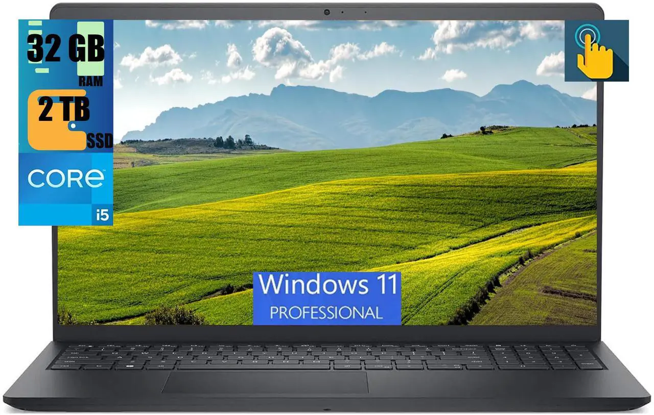 Main image of Dell Inspiron 15 3520 Laptop, 15.6" FHD (1920 x 1080) Touchscreen, Intel Core i5-1235U 10 Cores Processor, Intel UHD Graphics, 32GB DDR4  2TB PCIe SSD, Wi-Fi and Bluetooth, Windows 11 Pro