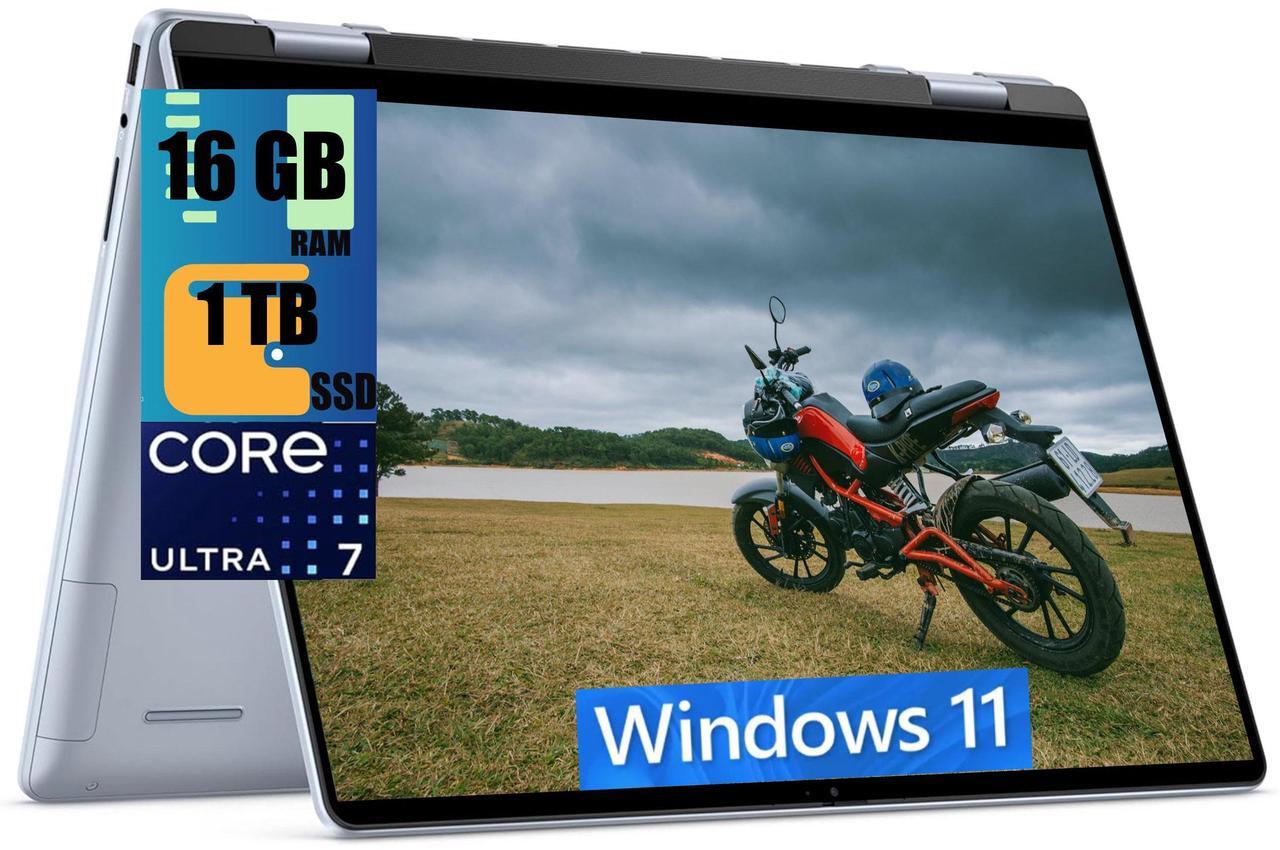 Main image of DELL Inspiron 16 2-in-1 Business Laptop, 16" WUXGA Touchscreen, Intel Core Ultra 7 155H 16 cores Processor, Intel Arc graphics, 16GB  DDR4  1TB PCIe SSD, Wi-Fi 6E + Bluetooth, Windows 11 Home