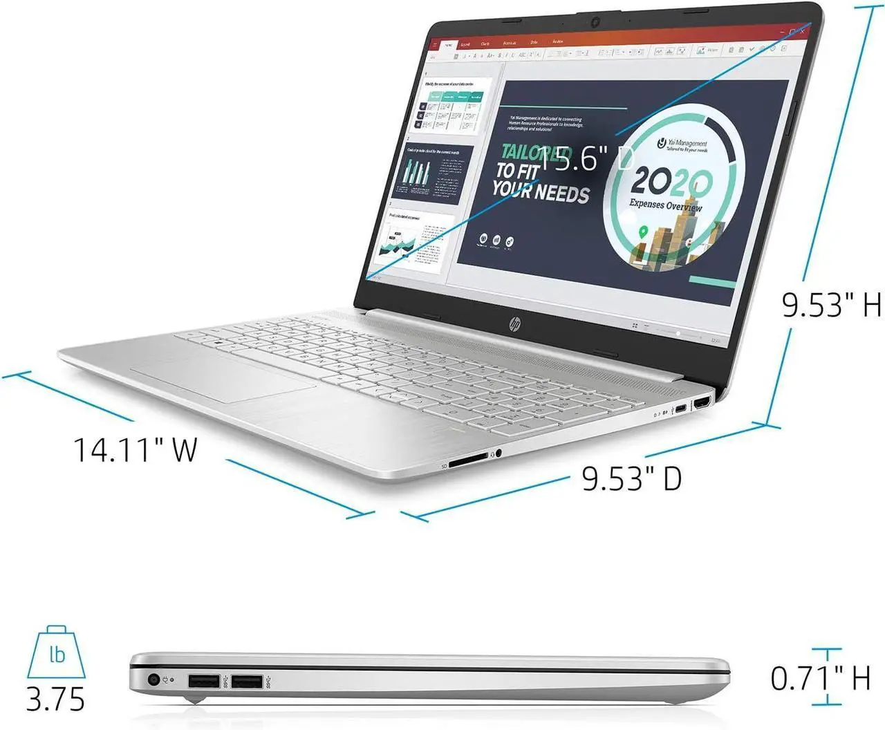 Alt view image 2 of 5 - HP Pavilion 15 Laptop, 15.6" HD Touchscreen, Intel Core i5-1135G7 2.40GHz Quad-Core Processor, Intel Iris Xe Graphics, 16GB DDR4  2TB PCIe SSD, Numpad, HDMI, Type A&C, Webcam, Windows 11