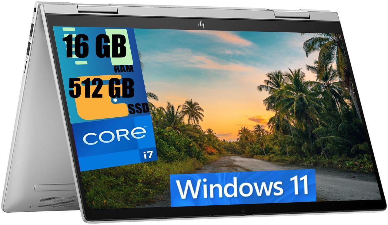 Main image of HP Envy x360 2-in-1 14 Laptop, 14" FHD Touchscreen, Intel Core i7-1335U 10-Cores Processor, Intel Iris Xe graphics, 16GB DDR4  512GB PCIe SSD, Backlit Keyboard, Fingerprint reader, Windows 11