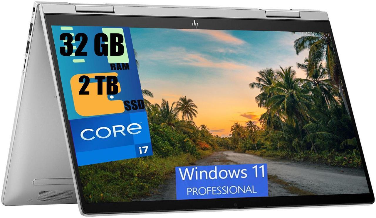 Main image of HP Envy x360 2-in-1 14 Laptop, 14" FHD Touchscreen, Intel Core i7-1335U 10-Cores Processor, Intel Iris Xe graphics, 32GB DDR4  2TB PCIe SSD, Backlit Keyboard, Fingerprint reader, Windows 11 Pro