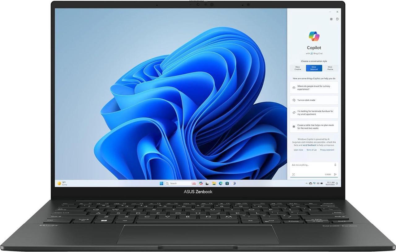 Alt view image 2 of 6 - ASUS ZenBook 14 Pro OLED Business Laptop, 14" FHD+ (1920 x 1200) Touchscreen, Intel Core Ultra 5 125H Processor, Intel Graphics, 8GB  DDR4  512GB  PCIe SSD, FHD Webcam, Windows 11 Home