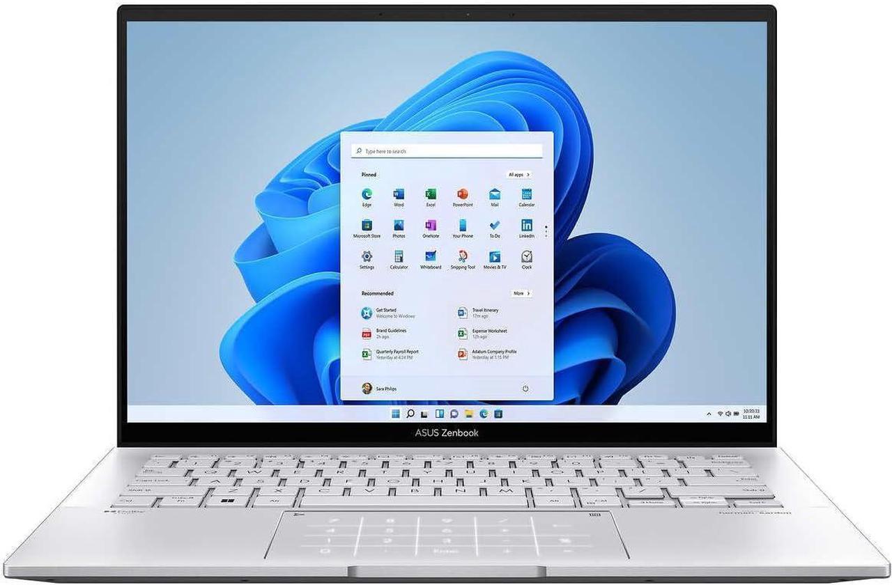 Alt view image 2 of 6 - ASUS Zenbook 14 OLED Laptop, 14" 2.8K Touchscreen, Intel Core i9-13900H 14-Core Processor, Intel Iris Xe Graphics, 16GB  DDR4  256GB  PCIe SSD, Backlit Keyboard, Fingerprint, Windows 11 Pro