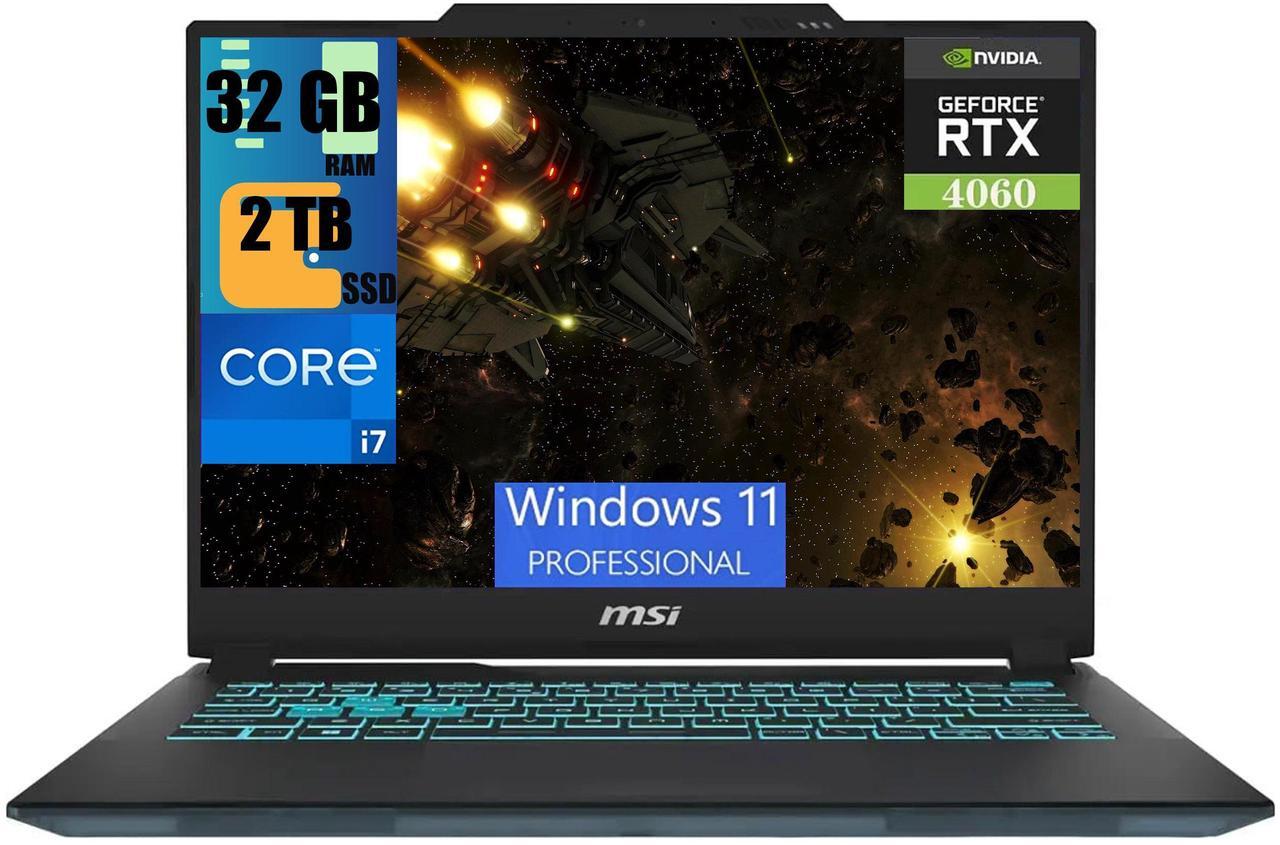 Main image of MSI Cyborg 14 Gaming Laptop, 14" WUXGA 144Hz Display, Intel Core i7-13620H 10-Core Processor, NVIDIA GeForce RTX 4060 8GB GDDR6, 32GB DDR5  2TB PCIe SSD, Backlit KB, Bluetooth 5.2, Windows 11 Pro