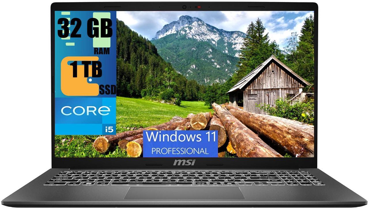 Main image of MSI Modern 15 Business Laptop, 15.6" FHD (1920 x 1080) Display, Intel Core i5-1335U 10 Cores Processor, Intel UHD Graphics, 32GB DDR4  1TB PCIe SSD, Backlit KB, WiFi 6E, Windows 11 Pro