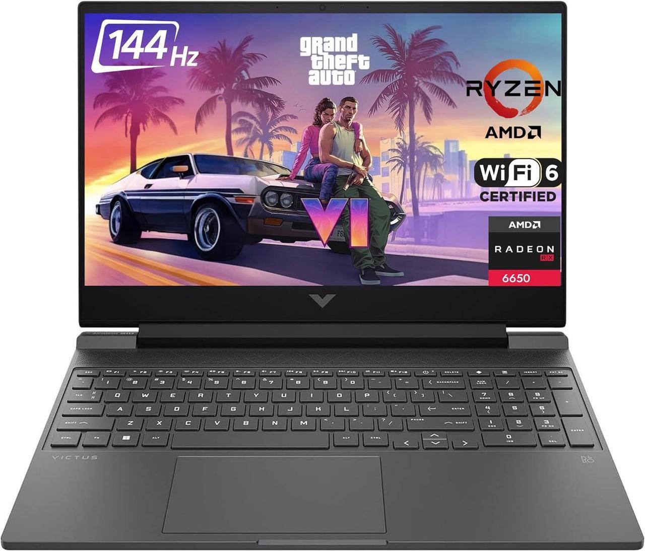 Alt view image 2 of 7 - HP Victus 15 Gaming Laptop, 15.6" FHD 144Hz Display, AMD Ryzen 5 7535HS Hexa-cores Processor, AMD Radeon RX 6550M 4GB GDDR6, 32GB DDR5  1TB PCIe SSD, Backlit KB, Wi-Fi 6, Windows 11 Pro