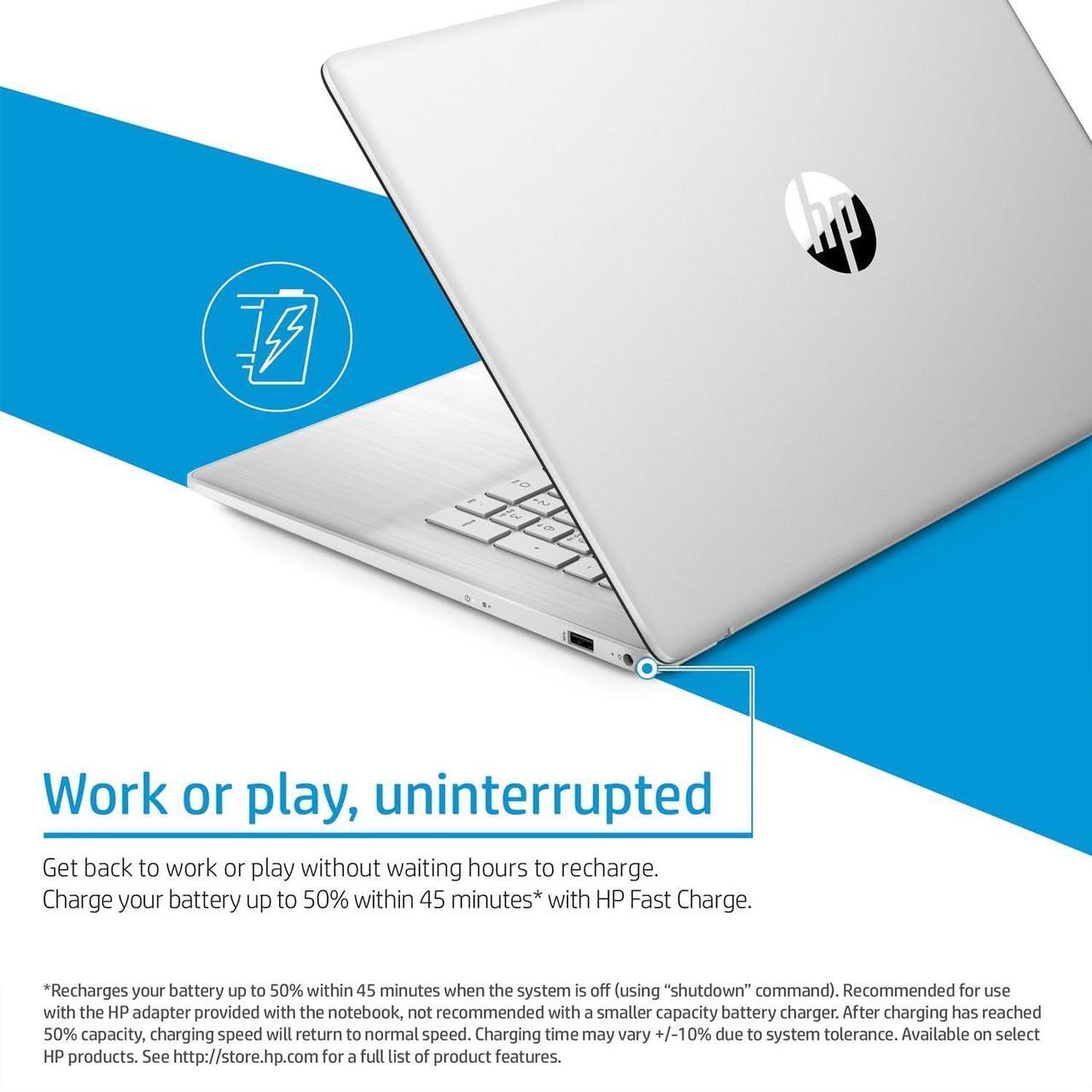 Alt view image 6 of 7 - HP 17.3 Laptop, 17.3" HD+ (1600 x 900) Touchscreen, Intel Core i5-1334U 10 cores Processor, Intel Iris Xe Graphics, 16GB DDR4  2TB PCIe SSD, Fingerprint Reader, HDMI, Wi-Fi 6, Windows 11