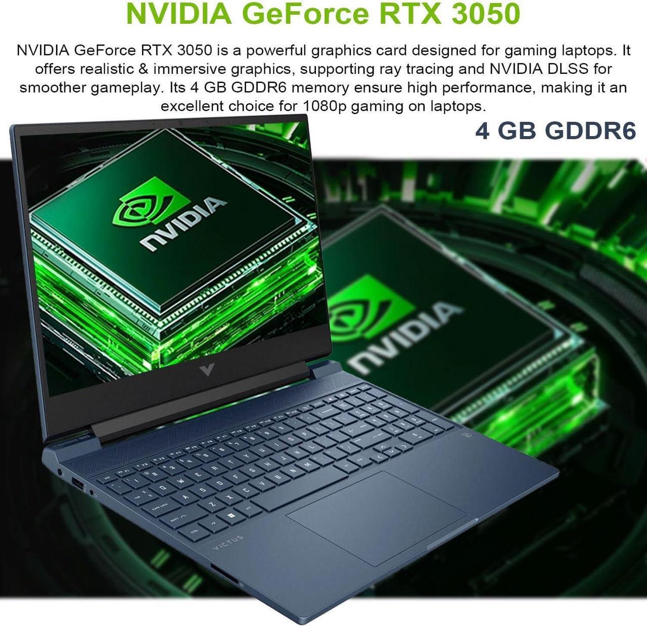 Alt view image 3 of 6 - HP Victus 15 Gaming Laptop, 15.6" FHD 144Hz Display, Intel Core i5-12450H 8 Cores Processor, NVIDIA GeForce RTX 3050 4 GB GDDR6, 16GB DDR4  2TB PCIe SSD, Backlit KB, Webcam, Wi-Fi 6, Windows 11