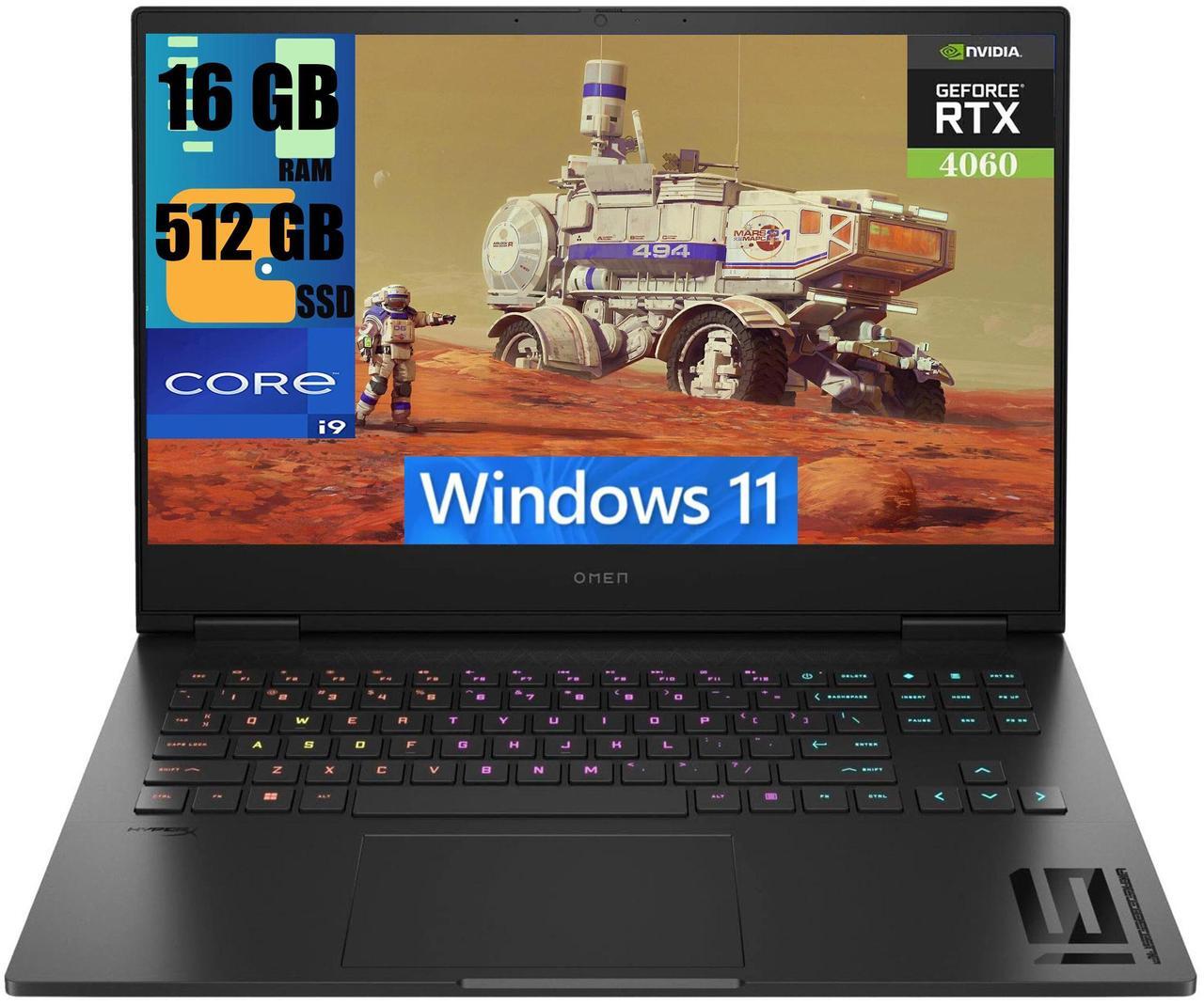 Main image of HP Omen 16 Gaming Laptop, 16.1" Full HD 165Hz Display, Intel Core i9-14900HX 24 Cores Processor, NVIDIA GeForce RTX 4060 8GB GDDR6, 16GB DDR5  512GB PCIe SSD, RGB Backlit, Wi-Fi 7, Windows 11