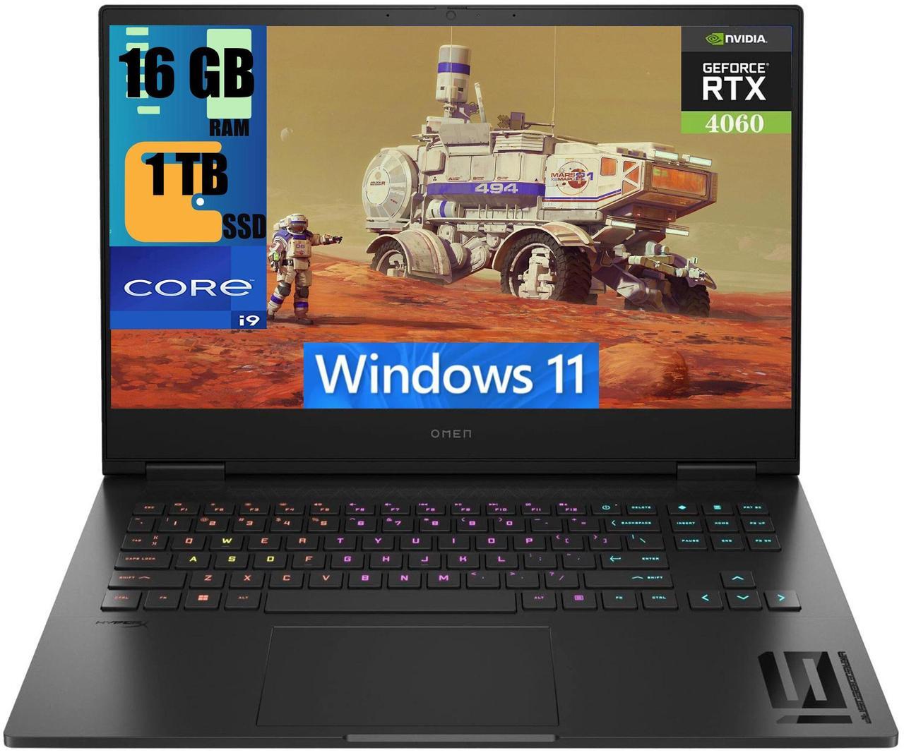 Main image of HP Omen 16 Gaming Laptop, 16.1" Full HD 165Hz Display, Intel Core i9-14900HX 24 Cores Processor, NVIDIA GeForce RTX 4060 8GB GDDR6, 16GB DDR5  1TB PCIe SSD, RGB Backlit, Wi-Fi 7, Windows 11
