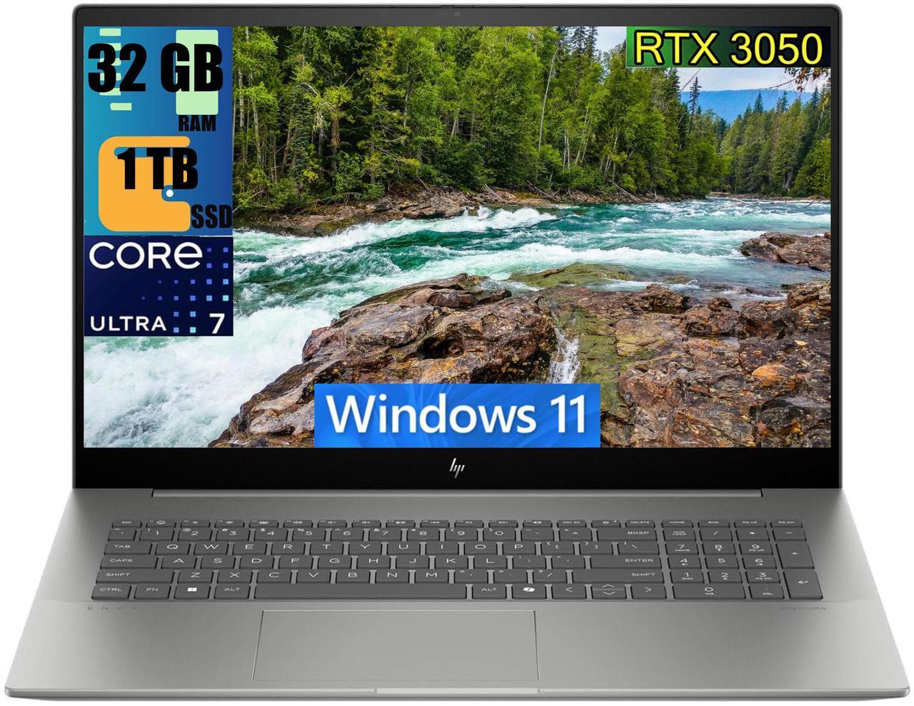 Alt view image 2 of 7 - HP Envy 17 Laptop, 17.3" 4K UHD Display, Intel Core Ultra 7 155U 12 Cores Processor, NVIDIA GeForce RTX 3050 4GB GDDR6 Graphics, 32GB DDR4  1TB PCIe SSD, Backlit KB, Wi-Fi 7, Windows 11