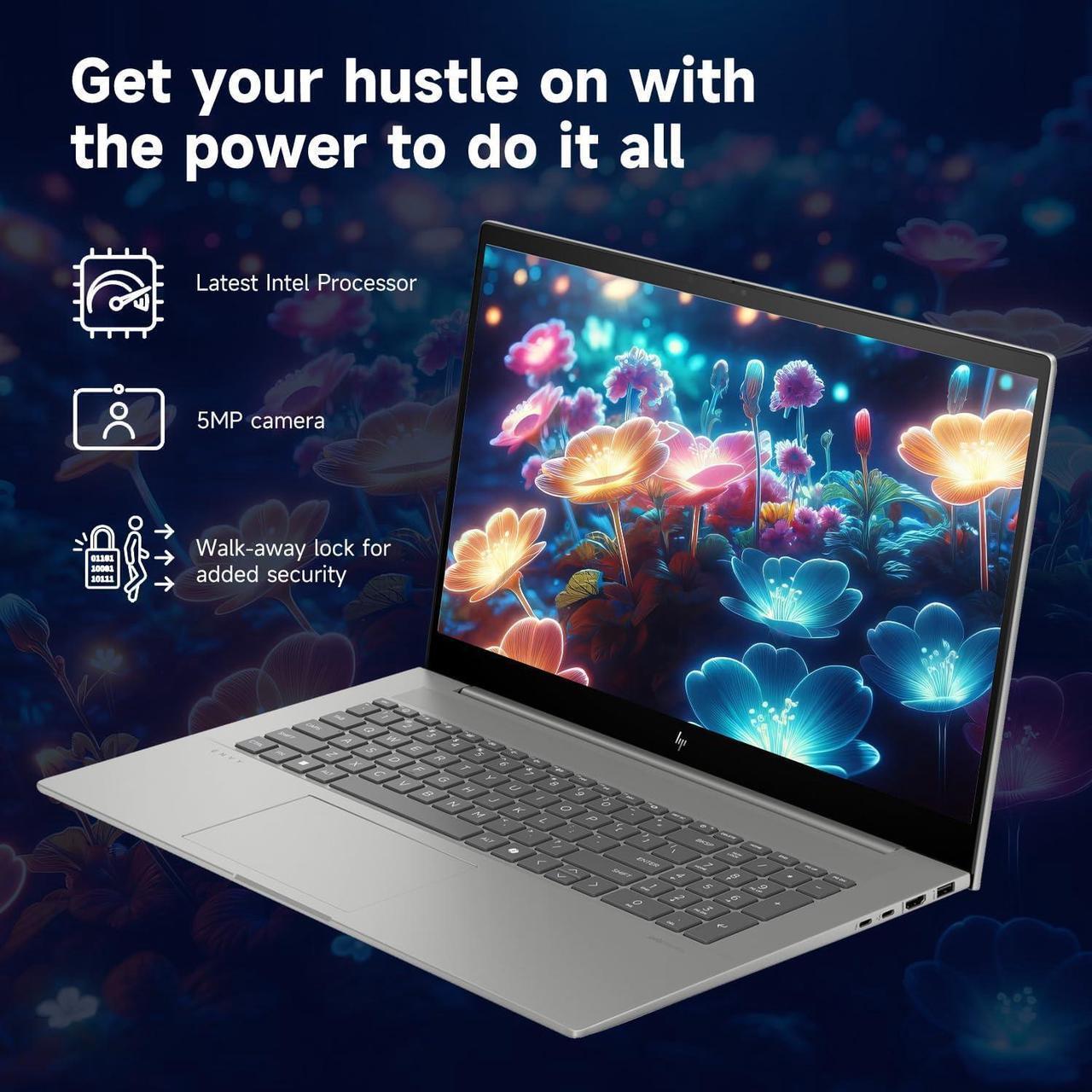 Alt view image 6 of 7 - HP Envy 17 Laptop, 17.3" 4K UHD Display, Intel Core Ultra 7 155U 12 Cores Processor, NVIDIA GeForce RTX 3050 4GB GDDR6 Graphics, 32GB DDR4  1TB PCIe SSD, Backlit KB, Wi-Fi 7, Windows 11