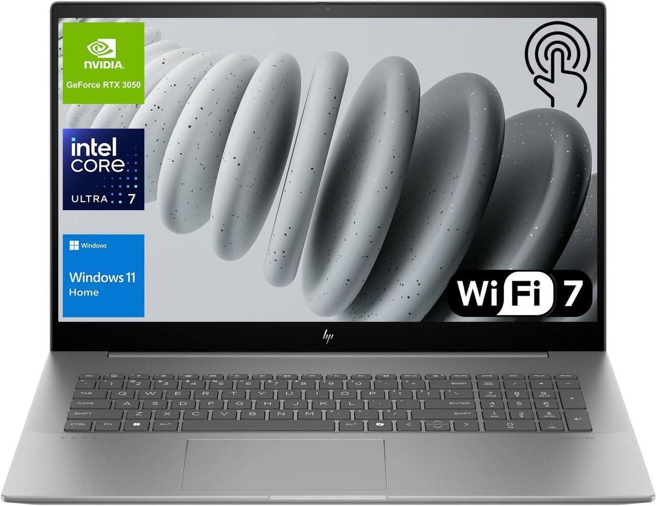 Alt view image 3 of 7 - HP Envy 17 Laptop, 17.3" 4K UHD Display, Intel Core Ultra 7 155U 12 Cores Processor, NVIDIA GeForce RTX 3050 4GB GDDR6 Graphics, 32GB DDR4  1TB PCIe SSD, Backlit KB, Wi-Fi 7, Windows 11