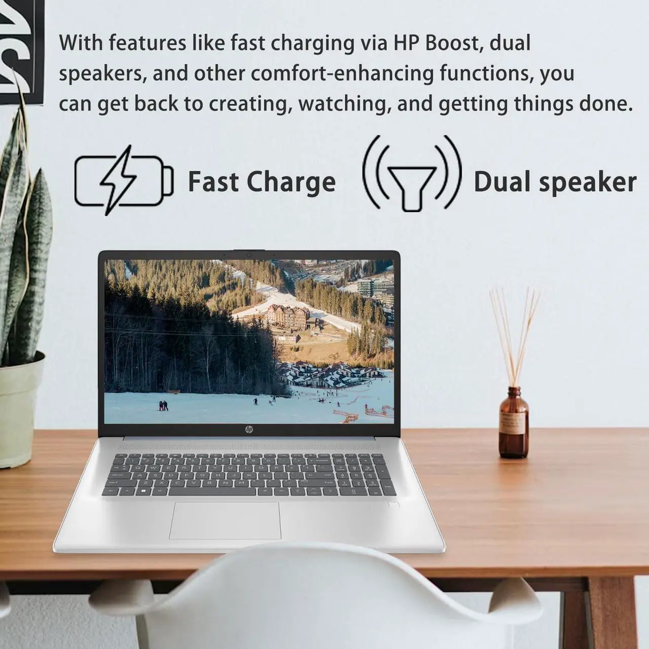 Alt view image 3 of 4 - HP 17 Laptop, 17.3" FHD (1920 x 1080) Display, Intel Core 7 150U 10 cores Processor, Intel UHD Graphics, 16GB DDR4  512GB PCIe SSD, Fingerprint Reader, Backlit Keyboard, Wi-Fi 6, Windows 11