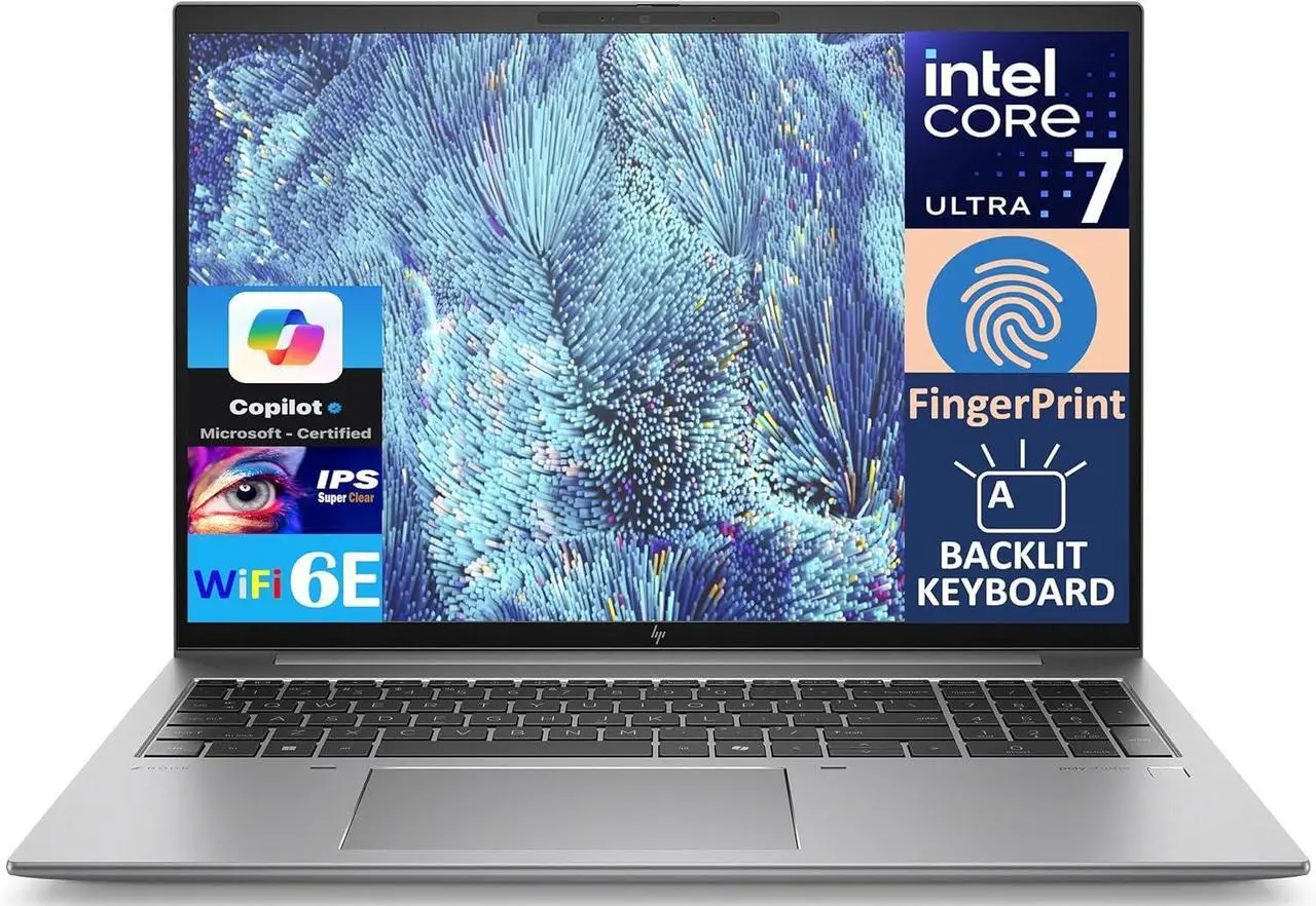 Alt view image 2 of 6 - HP ZBook Firefly 16 G11 AI Business Laptop, 16.0" WUXGA Display, Intel Core Ultra 7 155U 12-Cores Processor, Intel Graphics, 16GB DDR4  2TB PCIe SSD, Backlit KB, Fingerprint, Windows 11 Pro