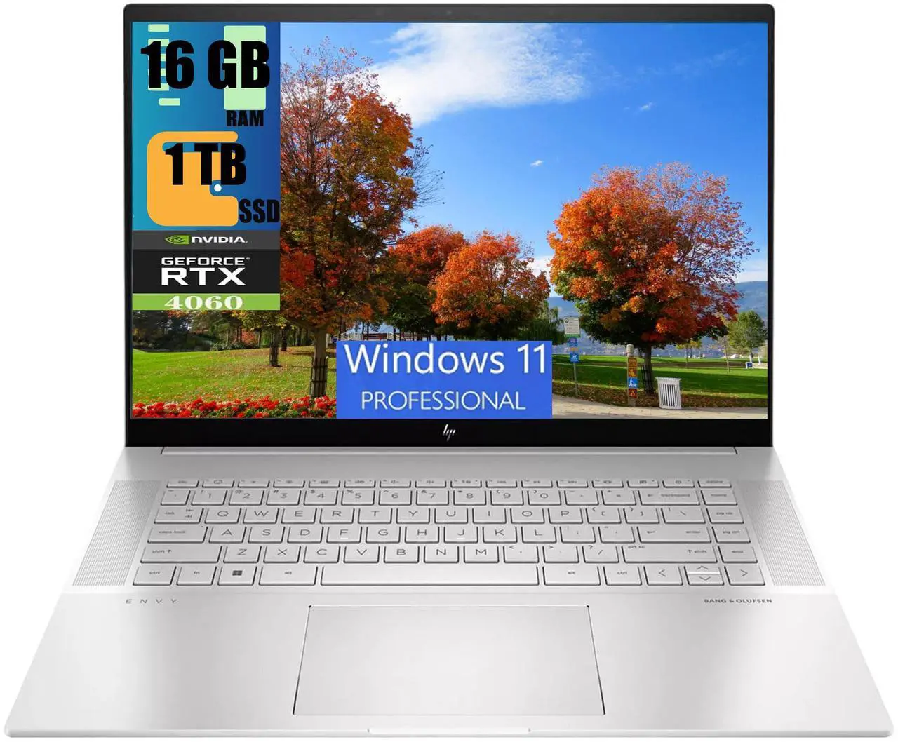 Main image of HP Envy 16 Business Laptop, 16" WQXGA Touchscreen, Intel Core i7-13700H 14 Cores Processor, NVIDIA GeForce RTX 4060 8GB Graphic, 16GB DDR4  1TB PCIe SSD, Backlit KB, WiFi 6, Windows 11 Pro