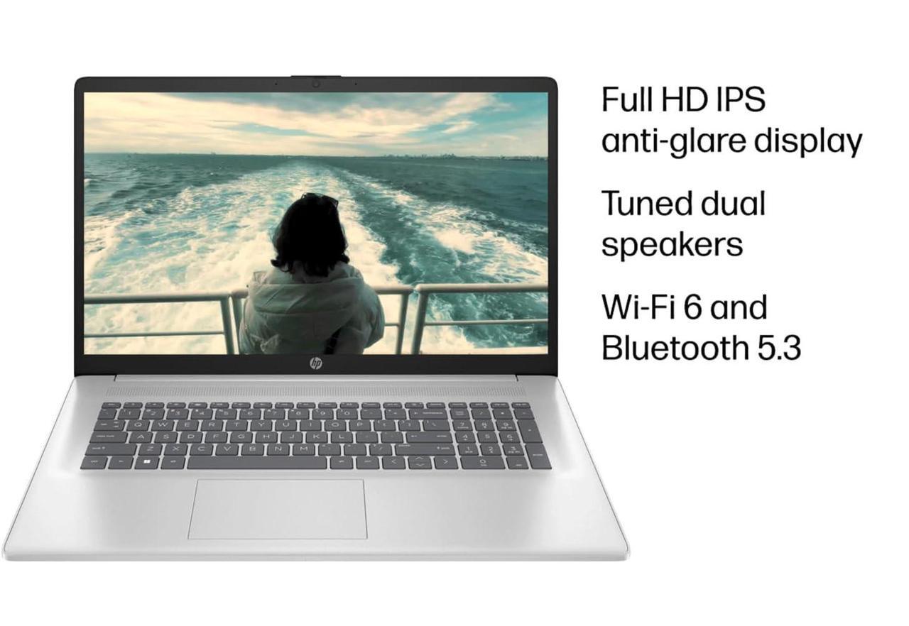 Alt view image 6 of 6 - HP 17 Business Laptop, 17.3" FHD (1920 x 1080) Display, AMD Ryzen 5 7430U 6 cores Processor, AMD Radeon Graphics, 32GB DDR4  2TB PCIe SSD, Bluetooth 5.3, 720p HD Webcam, Windows 11 Pro