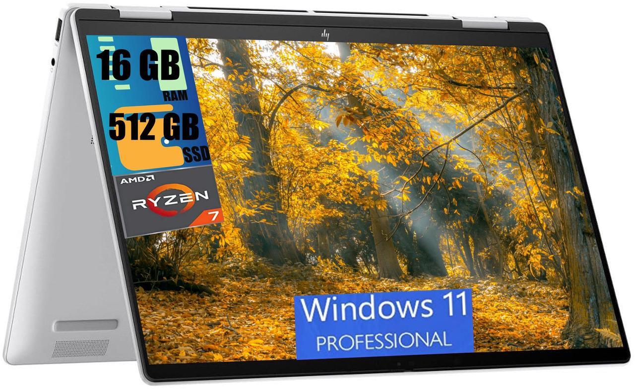 Main image of HP Envy x360 2-in-1 14 Laptop, 14" WUXGA Touchscreen, AMD Ryzen 7 8840HS 8-core Processor, AMD Radeon 780M Graphics, 16GB  DDR4  512GB   PCIe SSD, Backlit Keyboard, Bluetooth 5.3, Windows 11 Pro