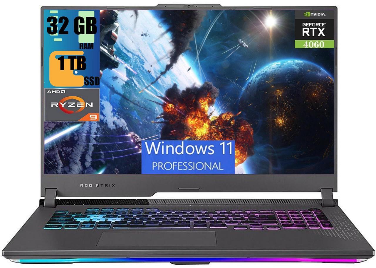 Main image of ASUS ROG Strix G17 Gaming Laptop, 17.3" WQHD (2560x1440) 240Hz, AMD 12-Core Ryzen 9 7845HX Processor, NVIDIA GeForce RTX 4060 8GB Graphic, 32GB DDR5  1TB PCIe SSD, RGB Backlit, Windows 11 Pro