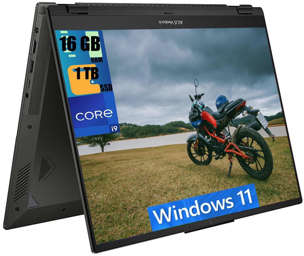 Main image of ASUS Vivobook S 16 Flip 2-in-1 Laptop, 16" WUXGA Touchscreen, Intel Core i9-13900H 14 Cores Processor, Iris Xe Graphics, 16GB DDR4  1TB PCIe SSD, Webcam, HDMI, Wi-Fi 6, Windows 11
