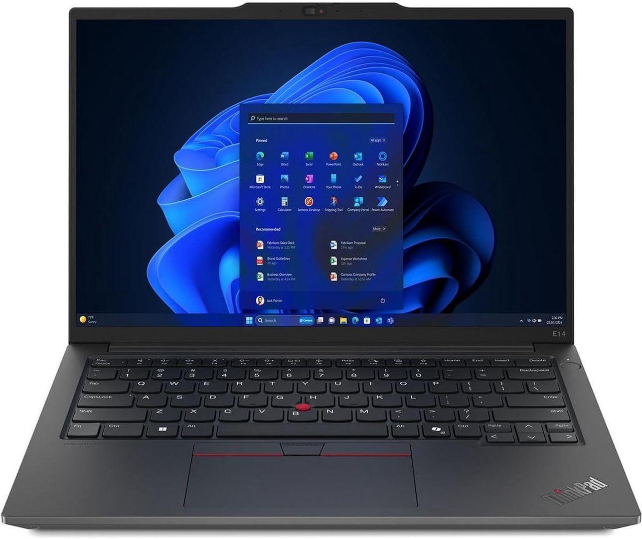 Alt view image 2 of 6 - Lenovo ThinkPad E14 Gen 6 Laptop, 14" WUXGA (1920 x 1200) Display, AMD Ryzen 7 7735U 8 Cores Processor, AMD Radeon Graphics, 32GB DDR4  1TB PCIe SSD, Fingerprint Reader, Wi-Fi 6, Windows 11 Pro