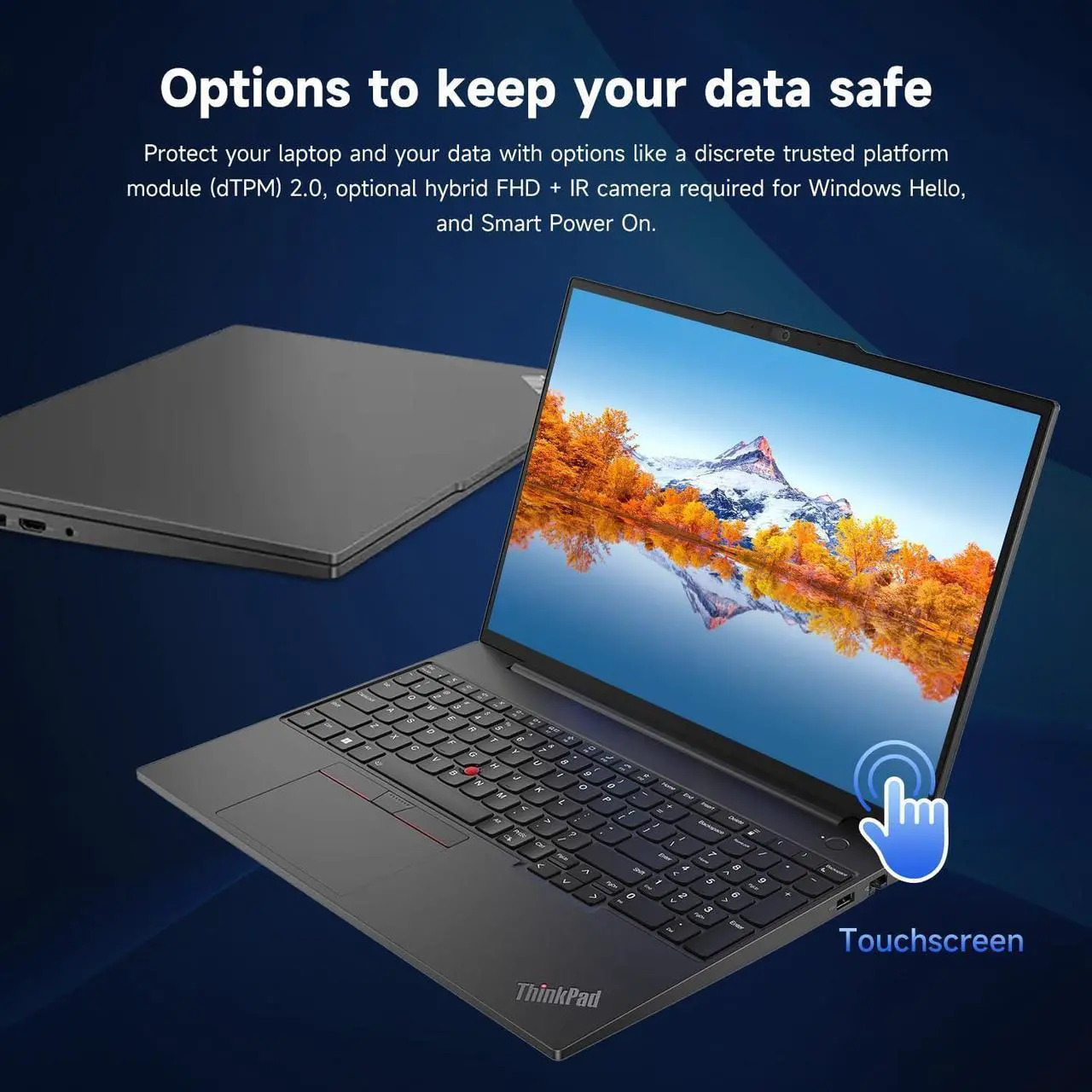 Alt view image 3 of 6 - Lenovo ThinkPad E16 Business Laptop, 16" FHD+ Touchscreen, Intel Core i7-1355U 10 Cores processor, Intel Iris Xe Graphics, 24GB DDR4  1TB PCIe SSD, Fingerprint, Backlit KB, Wi-Fi 6, Windows 11 Pro