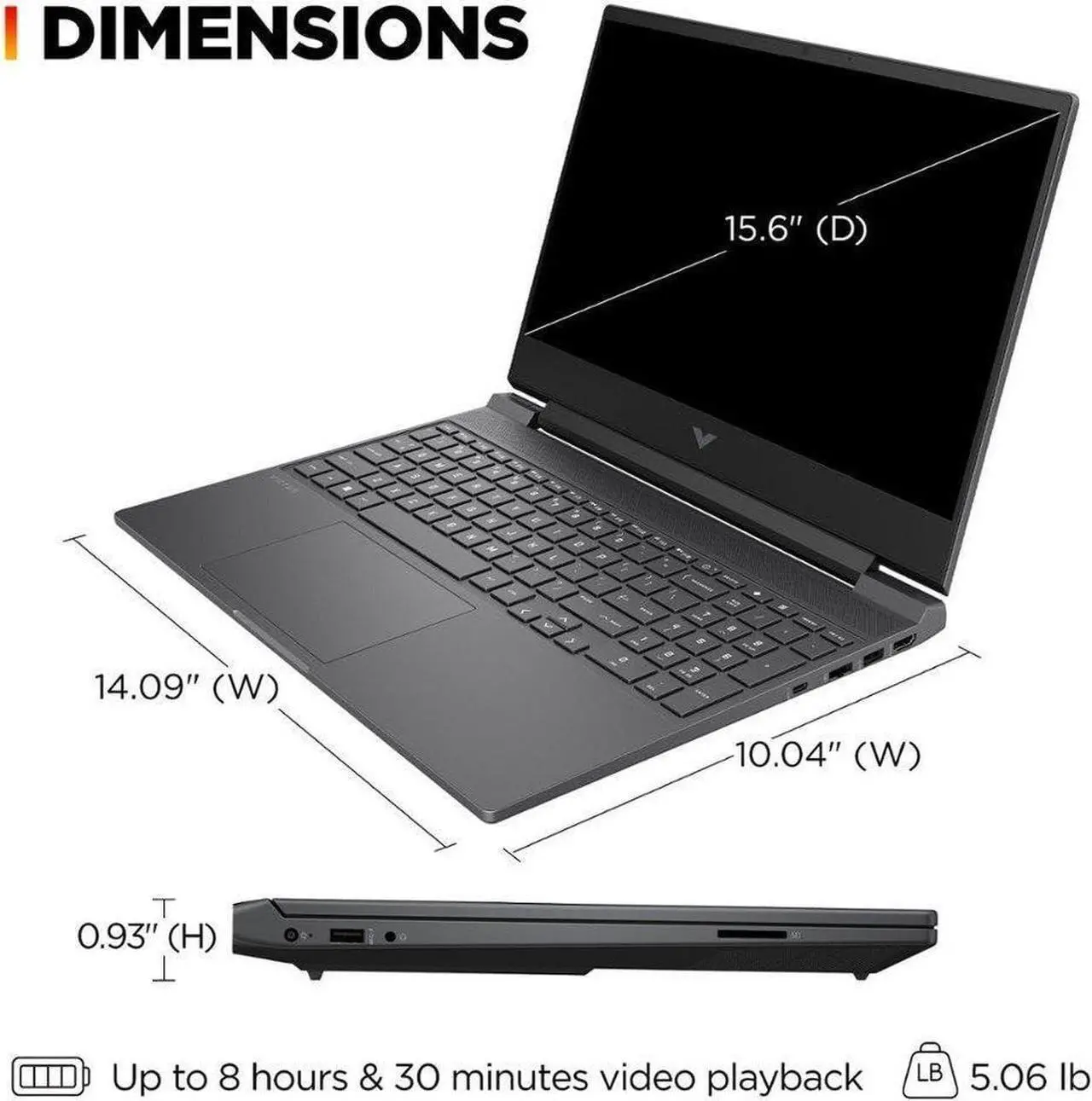 Alt view image 2 of 5 - HP Victus 15 Gaming Laptop, 15.6" FHD (1920 x 1080) 144Hz Display, AMD Ryzen 5 7535HS 6 cores Processor, AMD Radeon RX 6550M, 32GB DDR5  2TB PCIe SSD, Backlit Keyboard, Windows 11 Pro