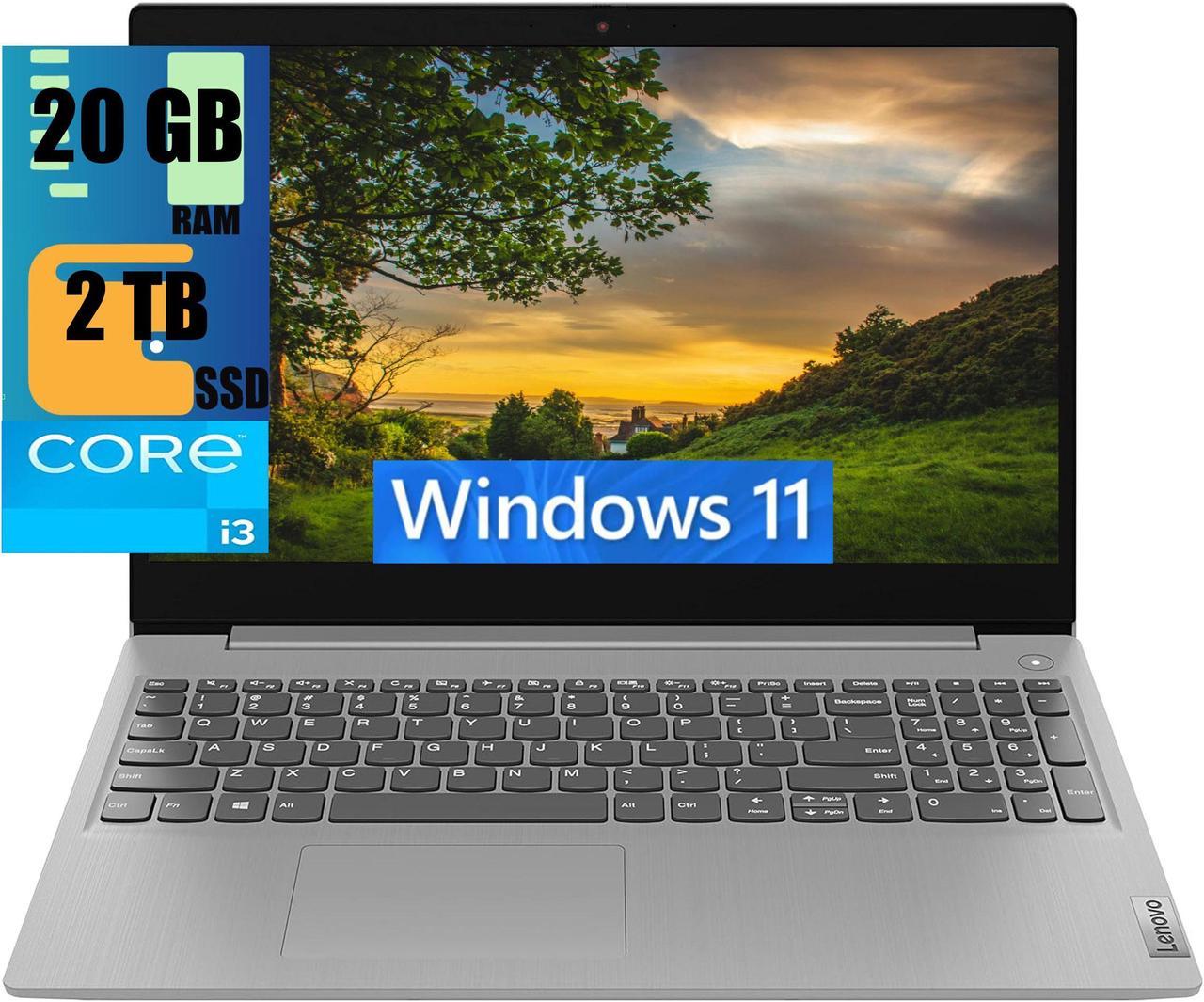 Lenovo Ideapad 3 15 Laptop, 15.6" HD Touchscreen, Intel Core i3-1115G4 Dual-Core 3.0GHz Processor, Intel UHD Graphics, 20GB DDR4  2TB PCIe SSD, Wi-Fi 6, Bluetooth, Windows 11