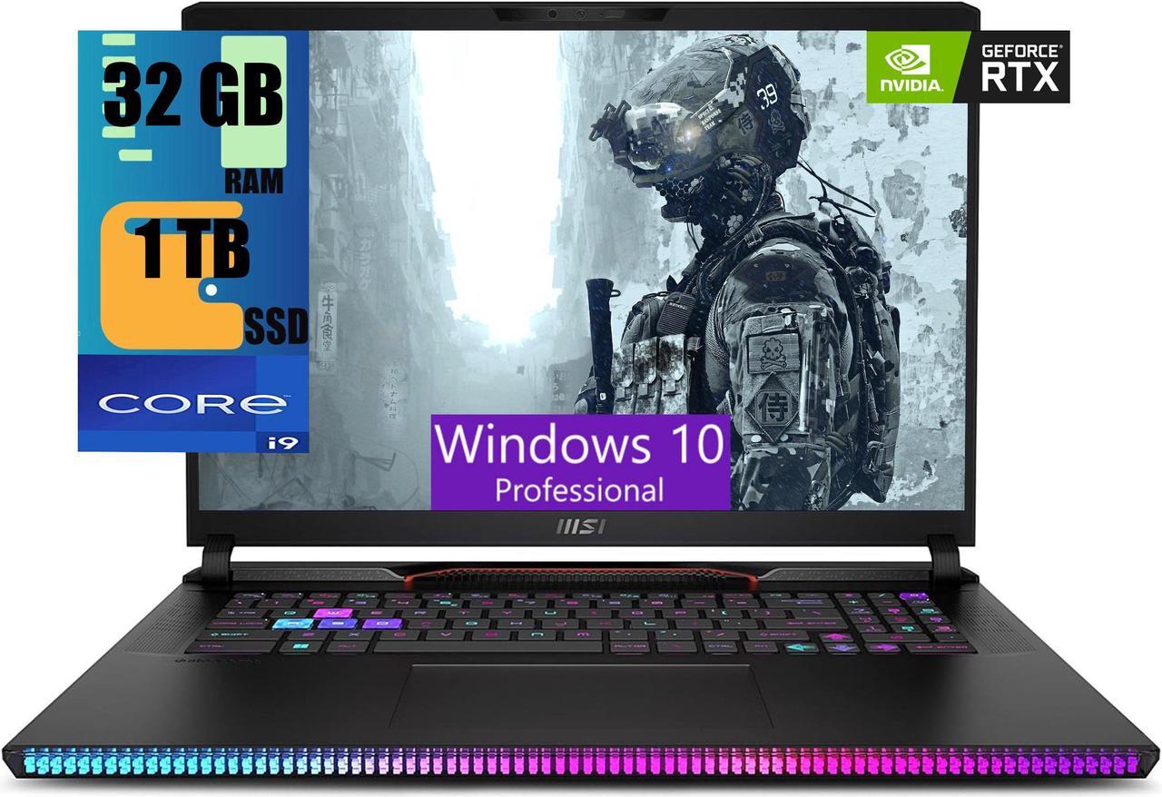 MSI Raider 17 Gaming Laptop, 17.3" QHD 240Hz Display, Intel Core i9-13980HX 24 Cores Processor, NVIDIA GeForce RTX 4090 8GB GDDR6, 32GB DDR5  1TB PCIe SSD, Thunderbolt 4, Windows 10 Pro