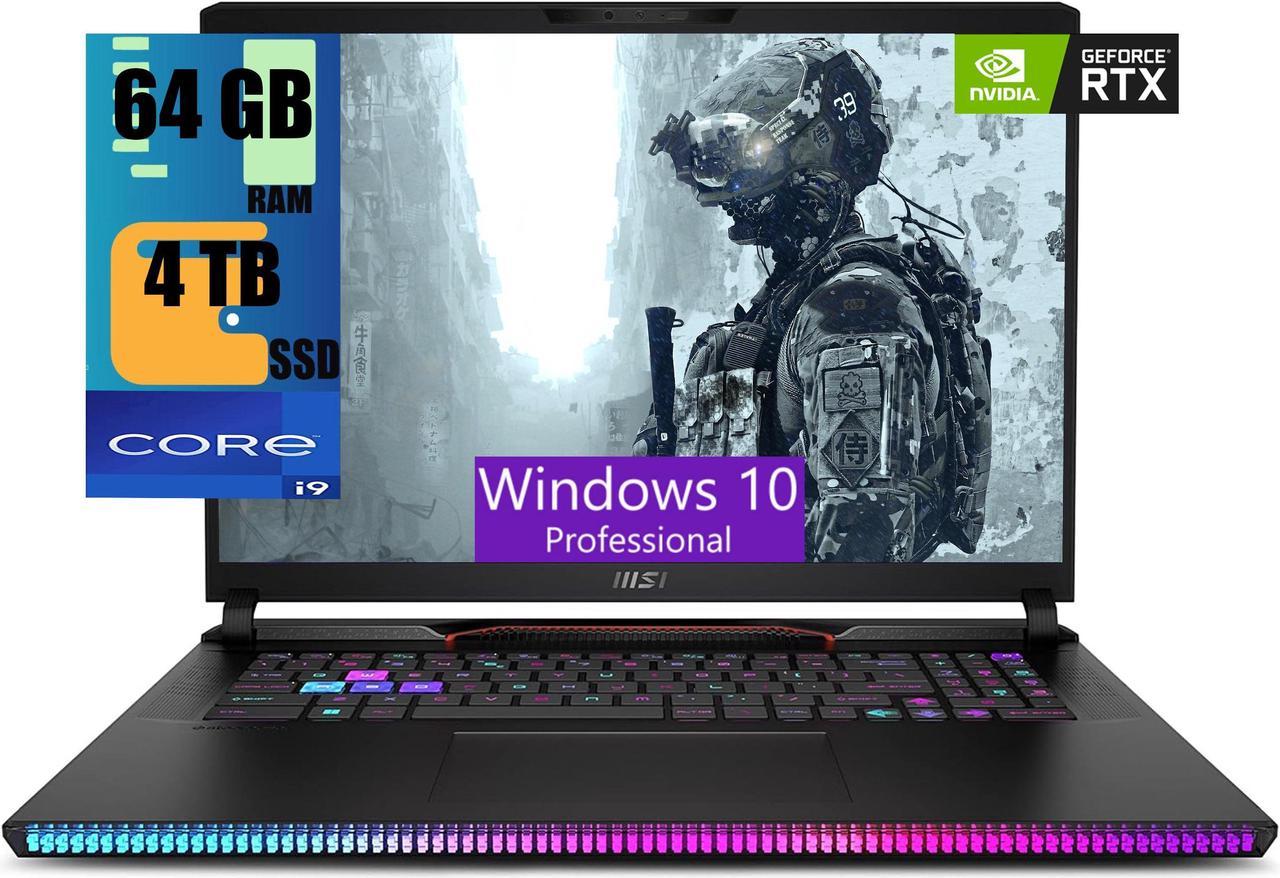 MSI Raider 17 Gaming Laptop, 17.3" QHD 240Hz Display, Intel Core i9-13980HX 24 Cores Processor, NVIDIA GeForce RTX 4090 8GB GDDR6, 64GB DDR5  4TB PCIe SSD, Thunderbolt 4, Windows 10 Pro