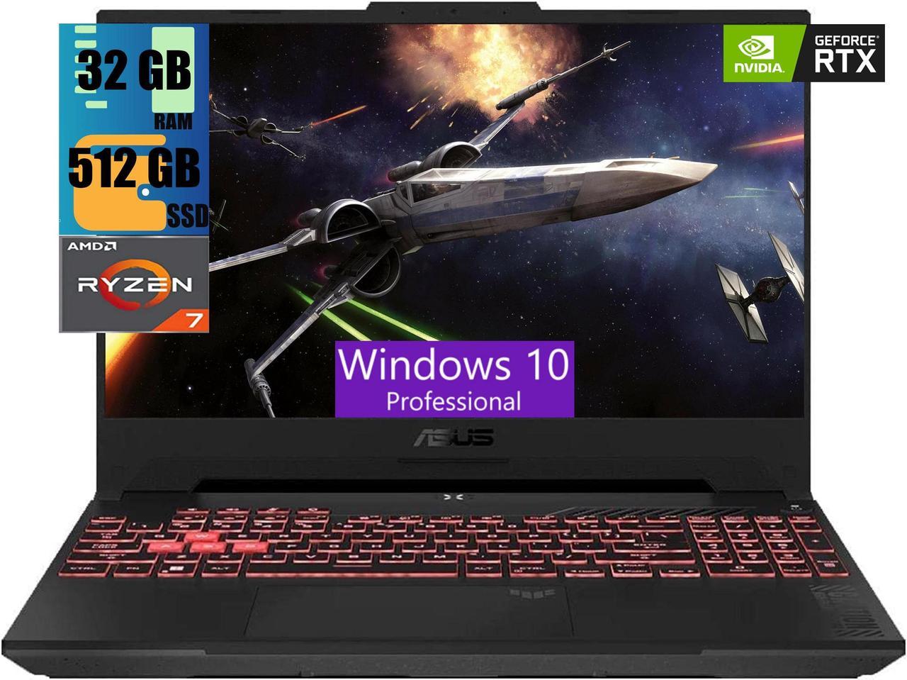 ASUS TUF Gaming A15 Gaming Laptop, 15.6" 144Hz Full HD (1920x1080) Display, AMD Ryzen 7 7735HS 8 Cores, NVIDIA GeForce RTX 4050 6GB GDDR6, 32GB DDR5  512GB PCIe SSD, Wi-Fi 6E, Windows 10 Pro