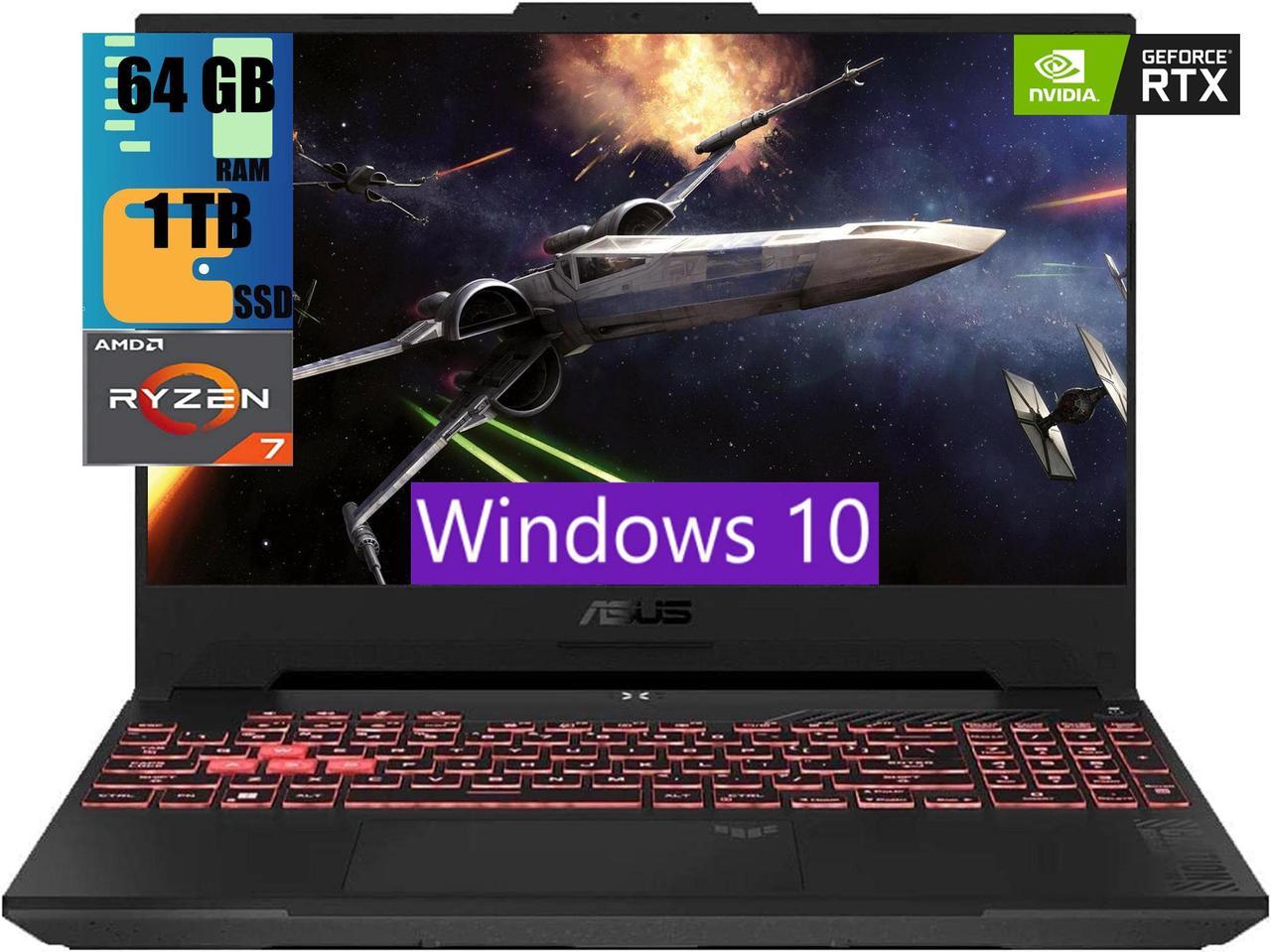 ASUS TUF Gaming A15 Gaming Laptop, 15.6" 144Hz Full HD (1920x1080) Display, AMD Ryzen 7 7735HS 8 Cores, NVIDIA GeForce RTX 4050 6GB GDDR6, 64GB DDR5  1TB PCIe SSD, Wi-Fi 6E, Windows 10