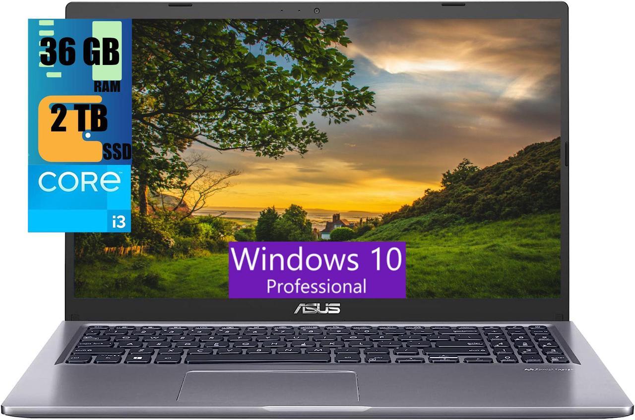 ASUS VivoBook 15 Laptop, 15.6" FHD (1920x1080) Display, Intel i3-1115G4 2 Cores Processor, Intel UHD Graphics, 36GB DDR4  2TB PCIe SSD, USB Type-C, HDMI, Wi-Fi, Windows 10 Pro