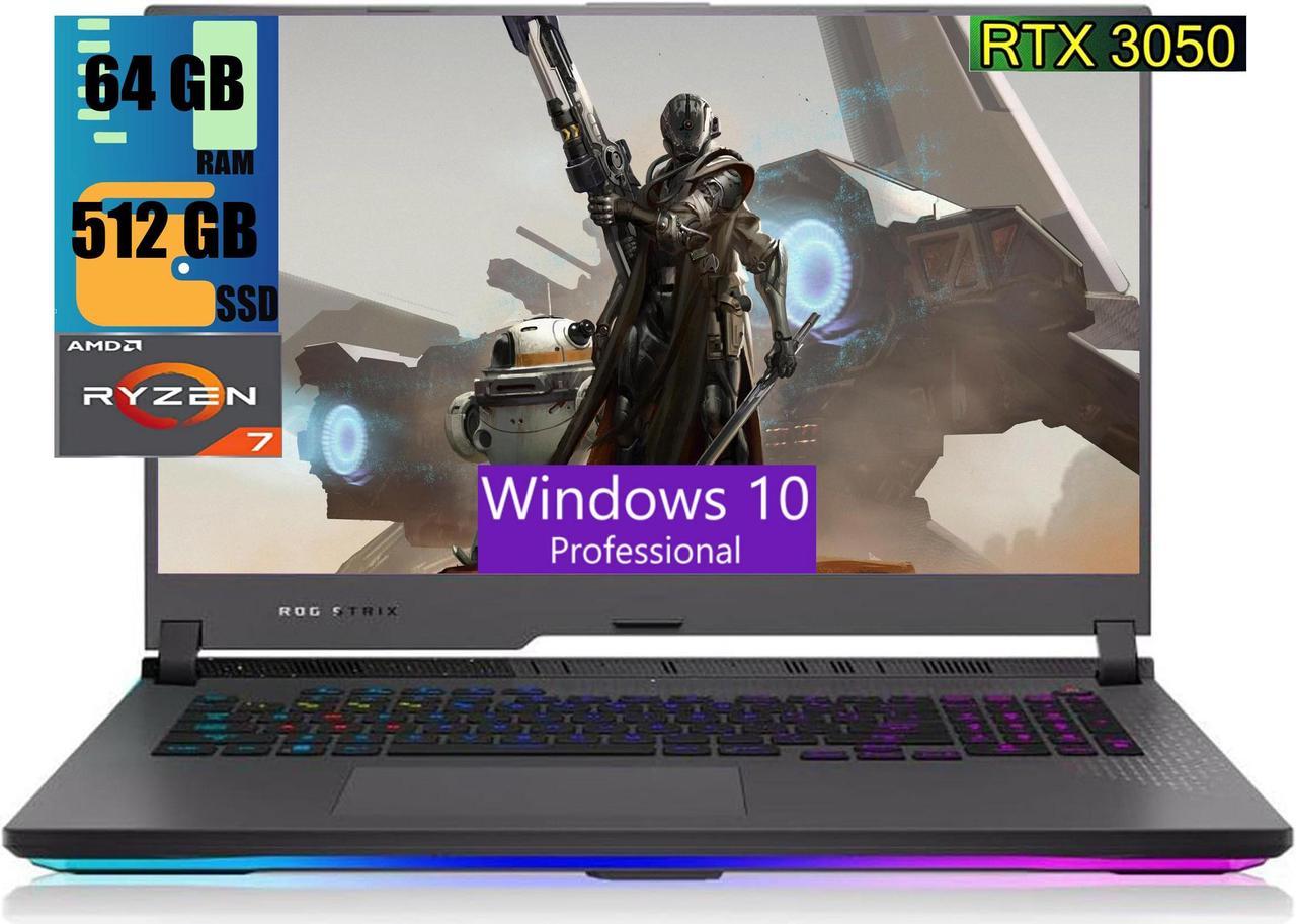 ASUS ROG Strix G17 Gaming Laptop, 17.3" FHD 144Hz Display, AMD Ryzen 7 6800H 8 cores Processor, NVIDIA GeForce RTX 3050 4GB GDDR6, 64GB DDR5  512GB PCIe SSD, RGB Keyboard, Windows 10 Pro