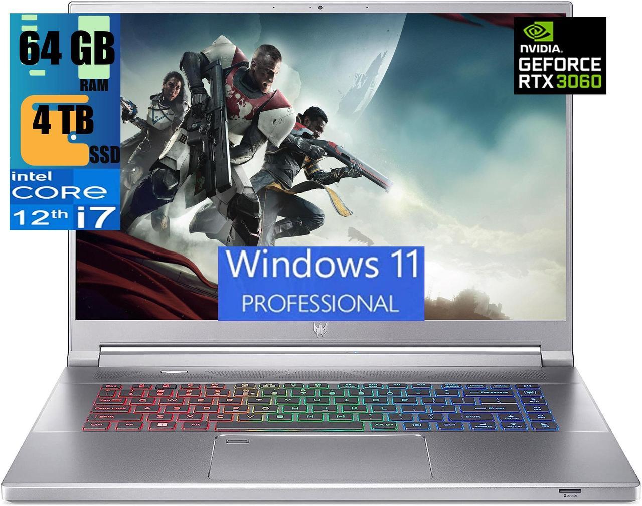 Acer Predator Triton 500 SE 16 Gaming Laptop, 16" WQXGA 240Hz G-SYNC Display, Intel i7-12700H 14-core, GeForce RTX 3060 6GB GDDR6, 64GB DDR4  4TB PCIe SSD, Killer Wi-Fi 6E, Windows 11 Pro