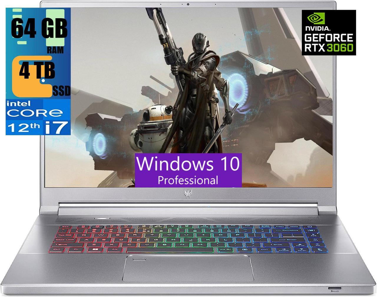 Acer Predator Triton 500 SE 16 Gaming Laptop, 16" WQXGA 240Hz G-SYNC Display, Intel i7-12700H 14-core, GeForce RTX 3060 6GB GDDR6, 64GB DDR4  4TB PCIe SSD, Killer Wi-Fi 6E, Windows 10 Pro