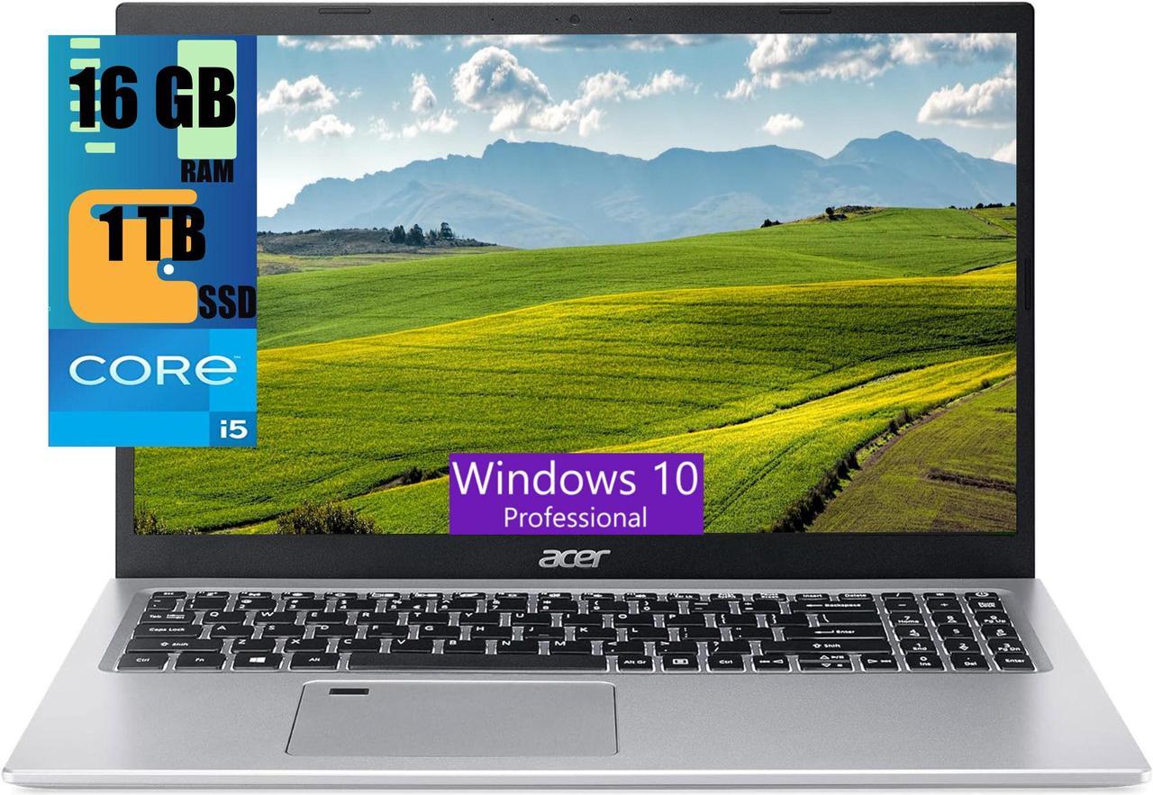 Acer Aspire 5 15 Laptop, 15.6" Full HD Display, Intel Core i5-1135G7 4 cores Processor, Intel Iris Xe Graphics, 16GB DDR4  1TB PCIe SSD, Fingerprint Reader, Backlit Keyboard, Windows 10 Pro