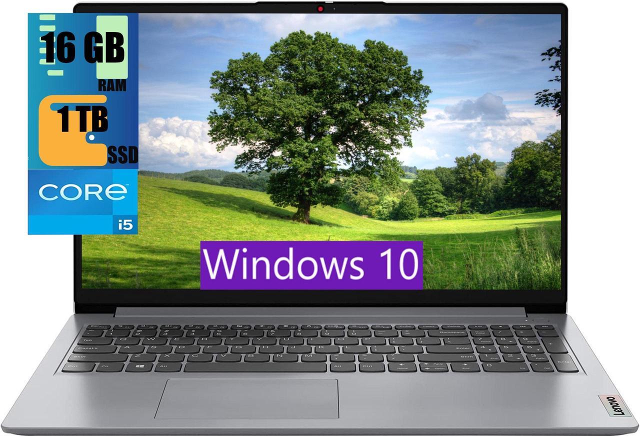 Lenovo IdeaPad 1i 15 Laptop, 15.6" FHD (1920 x 1080) Display, Intel Core i5-1235U 10 core Processor, Intel Iris Xe Graphics, 16GB DDR4  1TB PCIe SSD, Wi-Fi 6 and Bluetooth 5.0, Windows 10