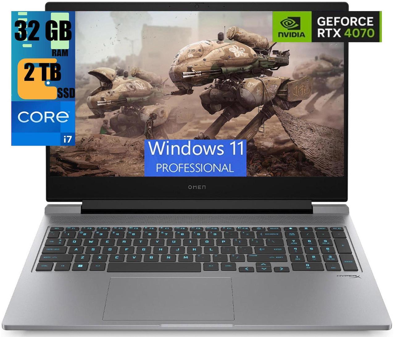 Main image of HP OMEN 16 Gaming Laptop, 16.1" FHD 165Hz Display, Intel Core i7-14700HX 20-Core Processor, NVIDIA GeForce RTX 4070 8GB GDDR6, 32GB DDR5  2TB PCIe SSD, RGB Backlit, WiFi 6E, Windows 11 Pro