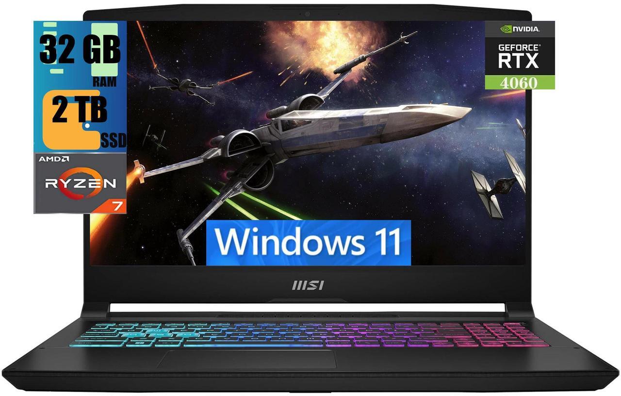 Main image of MSI Katana A15 AI Gaming Laptop, 15.6" FHD 144Hz Display, AMD Ryzen 7 8845HS Octa-core Processor, NVIDIA GeForce RTX 4060 8GB Graphic, 32GB DDR5  2TB PCIe SSD, RGB Backlit, Windows 11