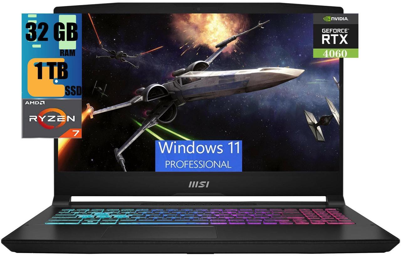 Main image of MSI Katana A15 AI Gaming Laptop, 15.6" FHD 144Hz Display, AMD Ryzen 7 8845HS Octa-core Processor, NVIDIA GeForce RTX 4060 8GB Graphic, 32GB DDR5  1TB PCIe SSD, RGB Backlit, Windows 11 Pro